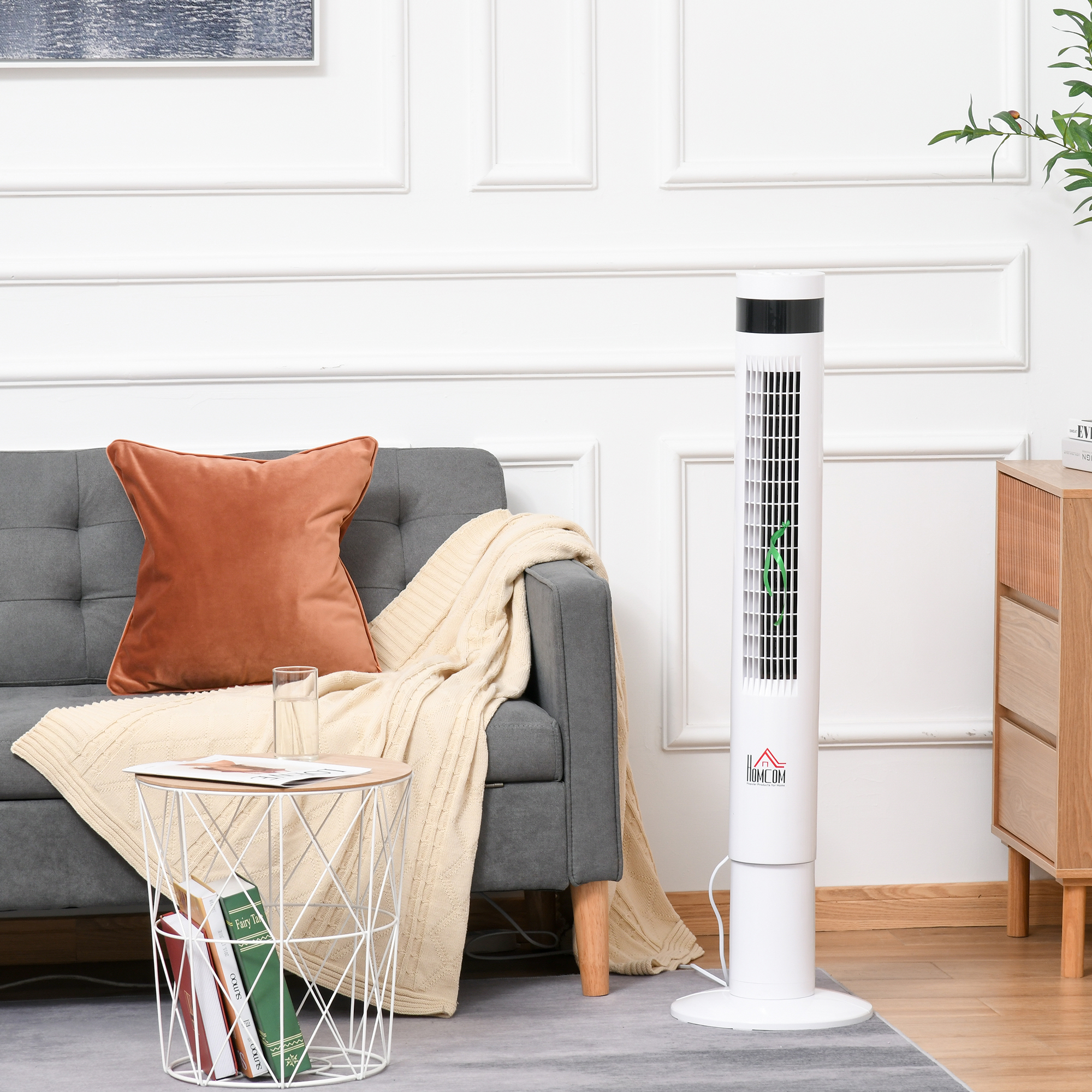 Turmventilator 30 Ø x 110H cm in Weiß mit Fernbedienung