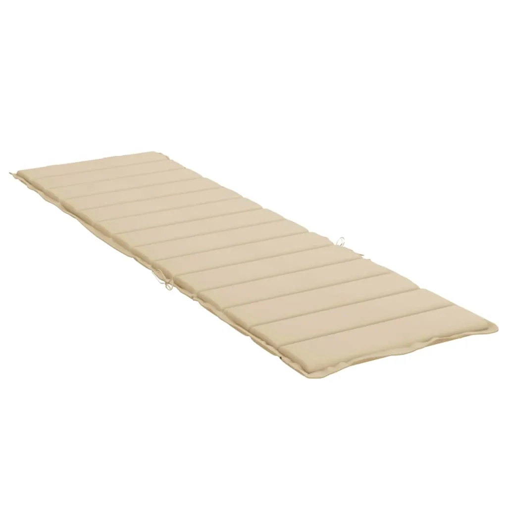 Beige Liegenauflage aus Oxford-Gewebe 200 x 50 x 3 cm