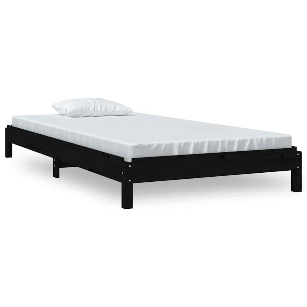 Stapelbett aus massivholz Schwarz 196,5 x 81,5 x 22 cm