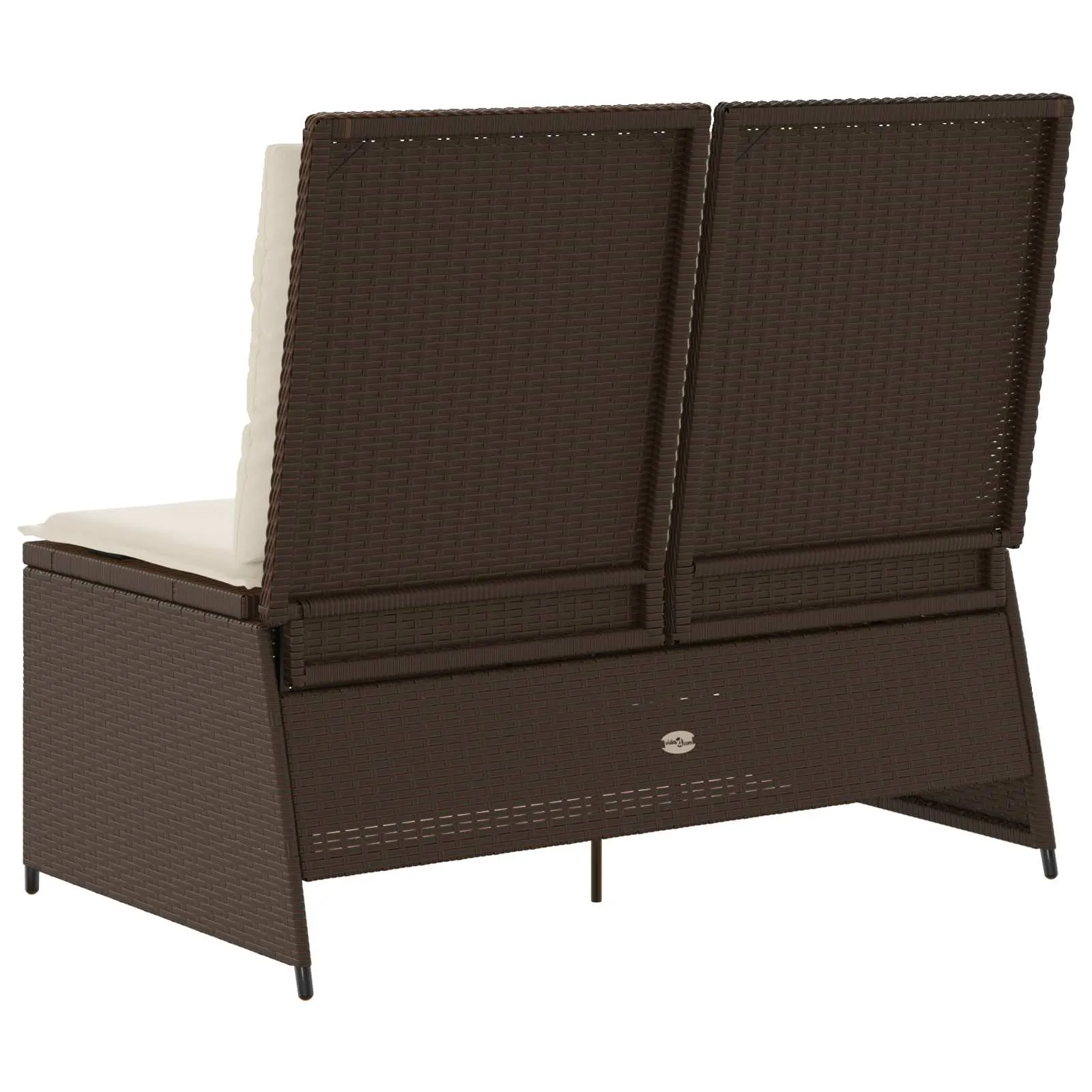 Reclining Gartenbank Poly-Rattan 110x67x95 cm Braun