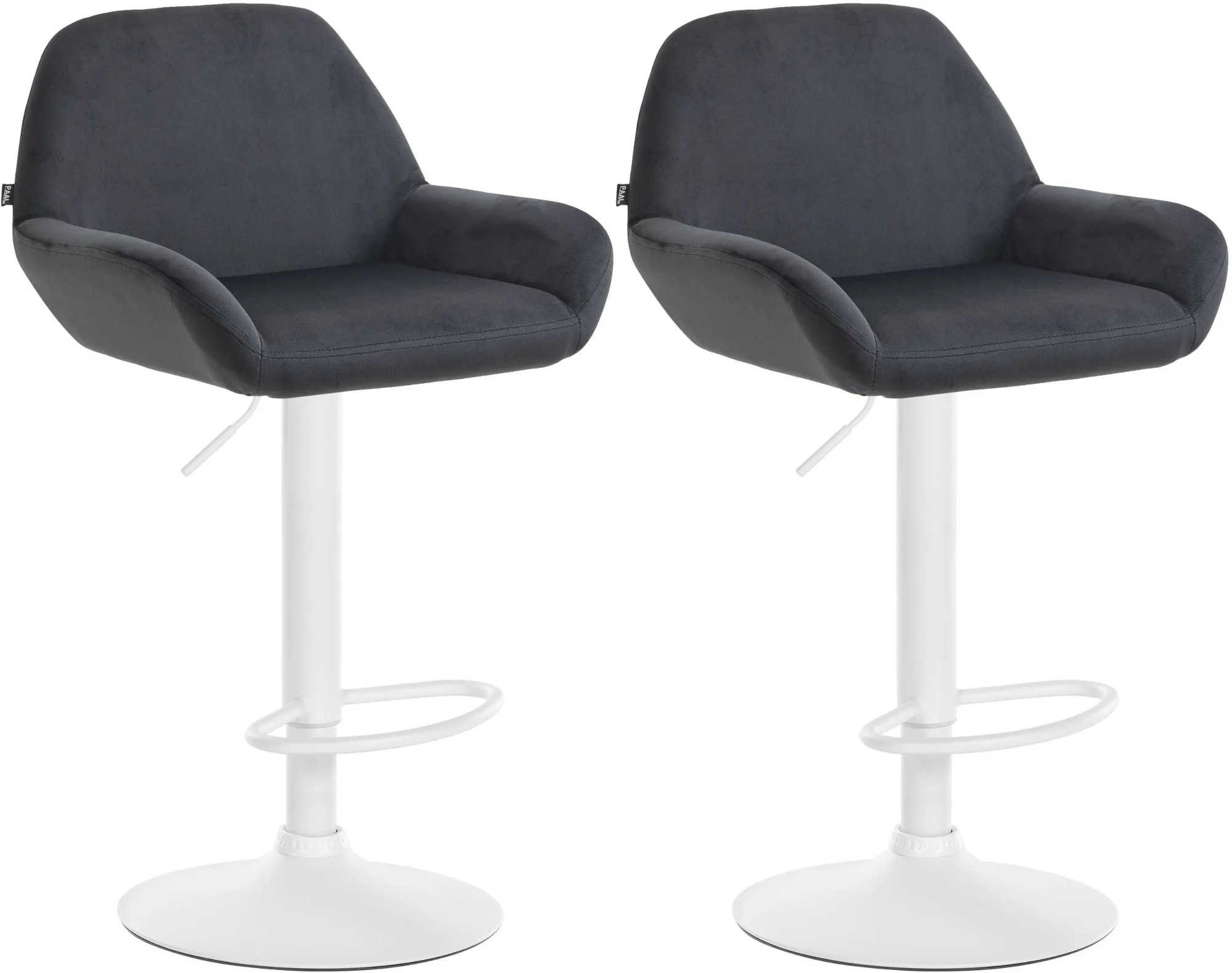 Barhocker Braga Set 2-teilig 89-109x51x52 cm schwarz
