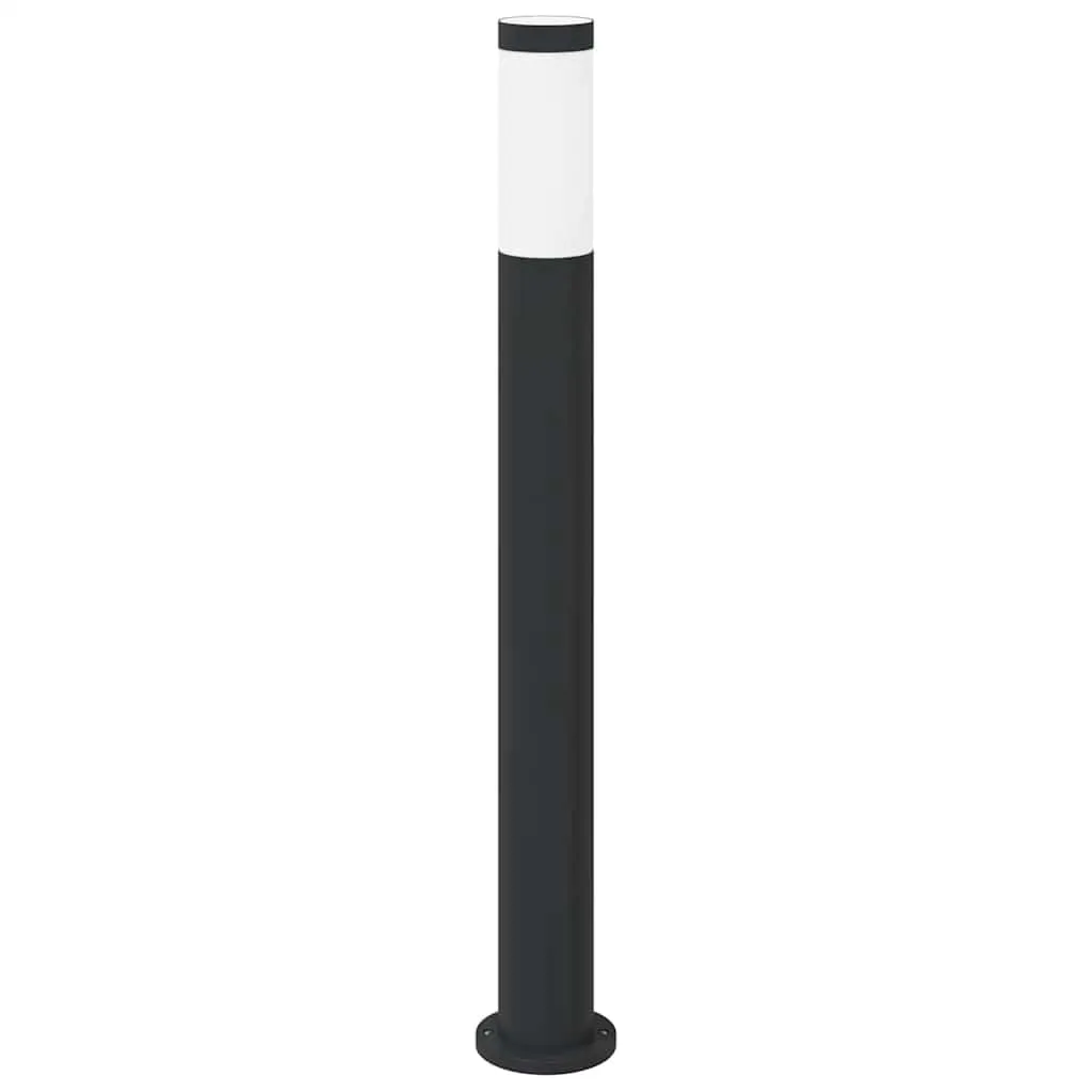 Schwarze Edelstahl Pollerleuchte 11x80 cm mit IP44 Schutzart