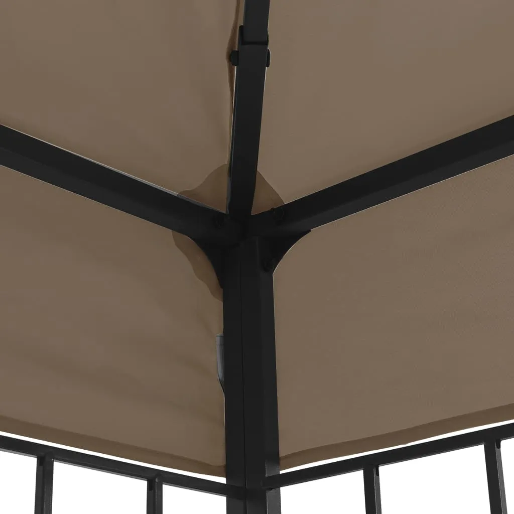 Gartenpavillon 3x3x2,6 m in Taupe und Schwarz mit Stahlrahmen