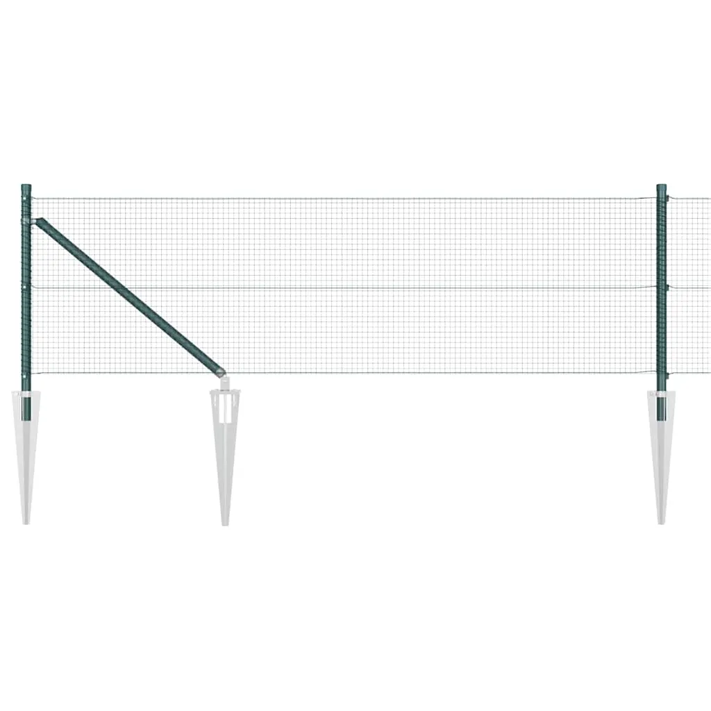 Outdoor-Fence-Post-Set Grün 5000 x 3,2 x 60 cm Stahl-Zaunpfosten