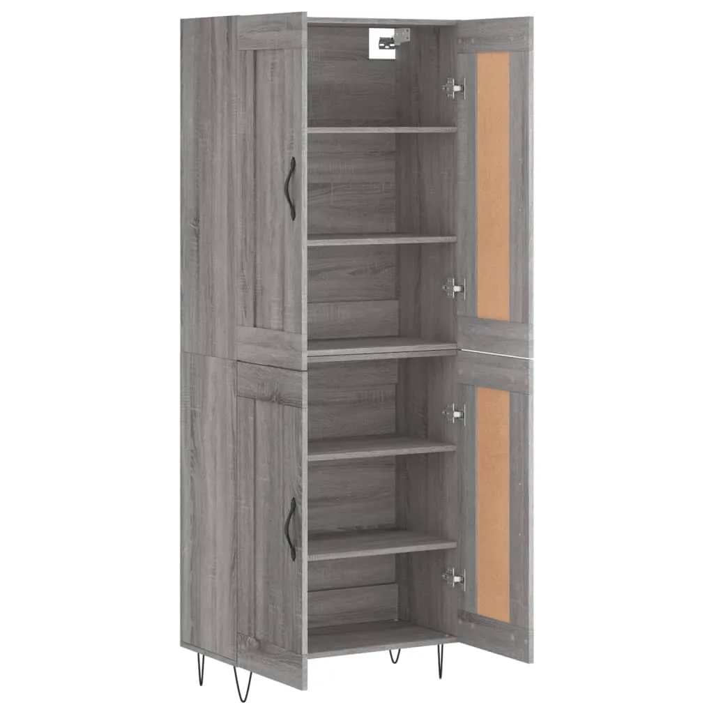 Highboard mit Sideboard Grau Sonoma 69,5 x 34 x 180 cm