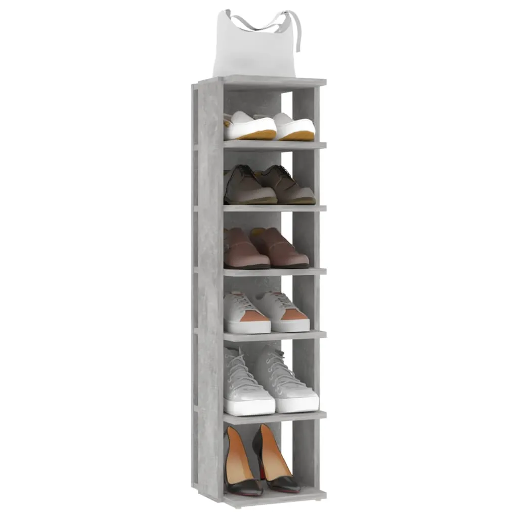 Schuhschränke 2 Stk. Betongrau 27,5x27x102 cm