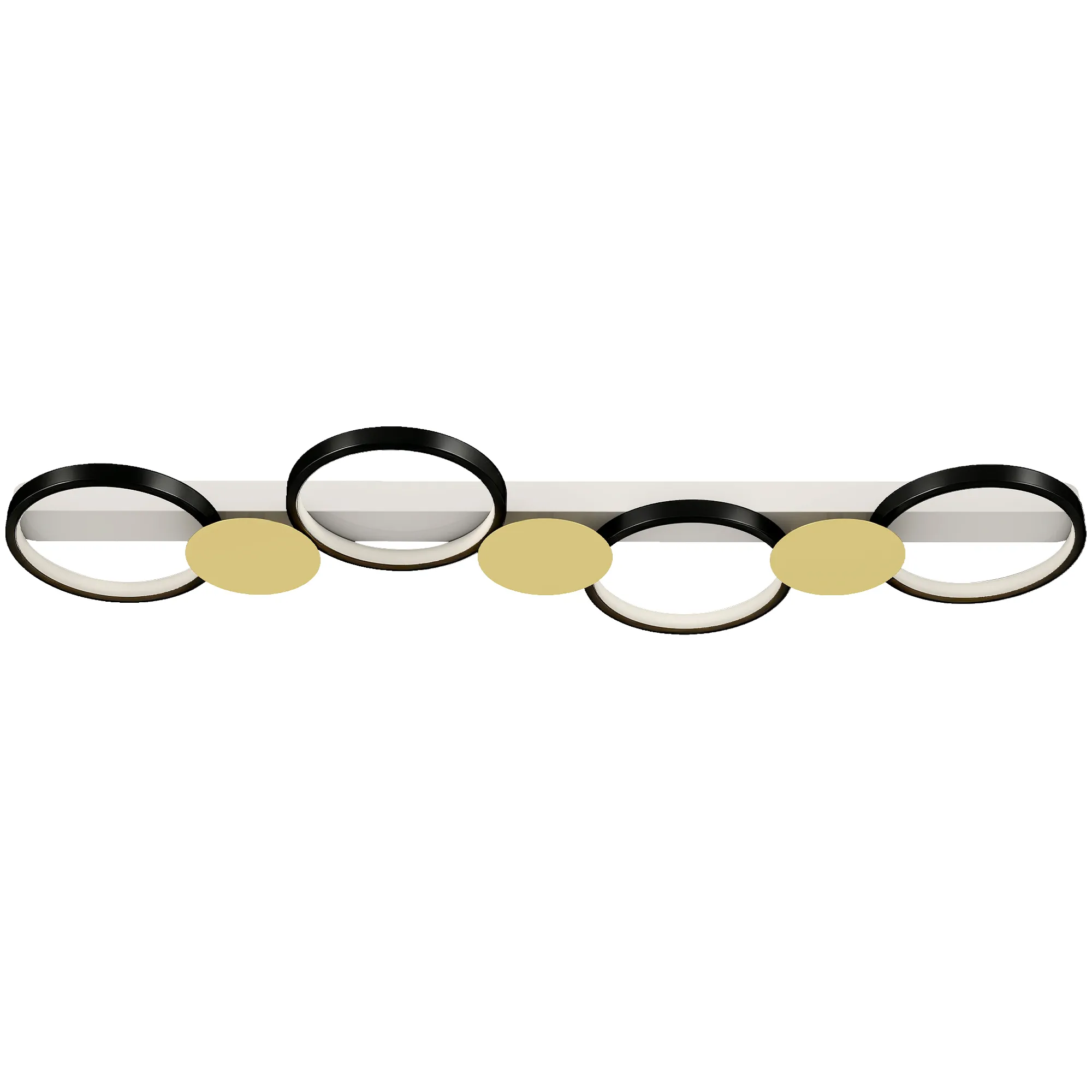 LED Deckenleuchte 100cm mit Fernbedienung, Schwarz-Gold, 38W