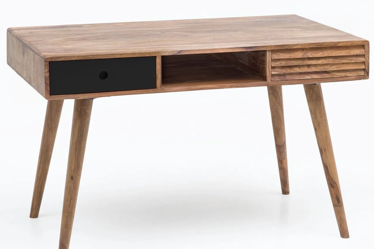 tinkaro Schreibtisch rechteckig BASIL Massiv Holz Laptoptisch Braun tinkaro Schreibtisch rechteckig BASIL Massiv Holz Laptoptisch Braun