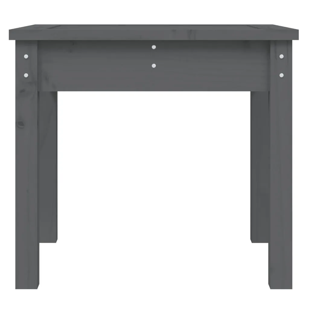 Klassische Gartenbank aus massivem Kiefernholz 50 x 44 x 45 cm Grau