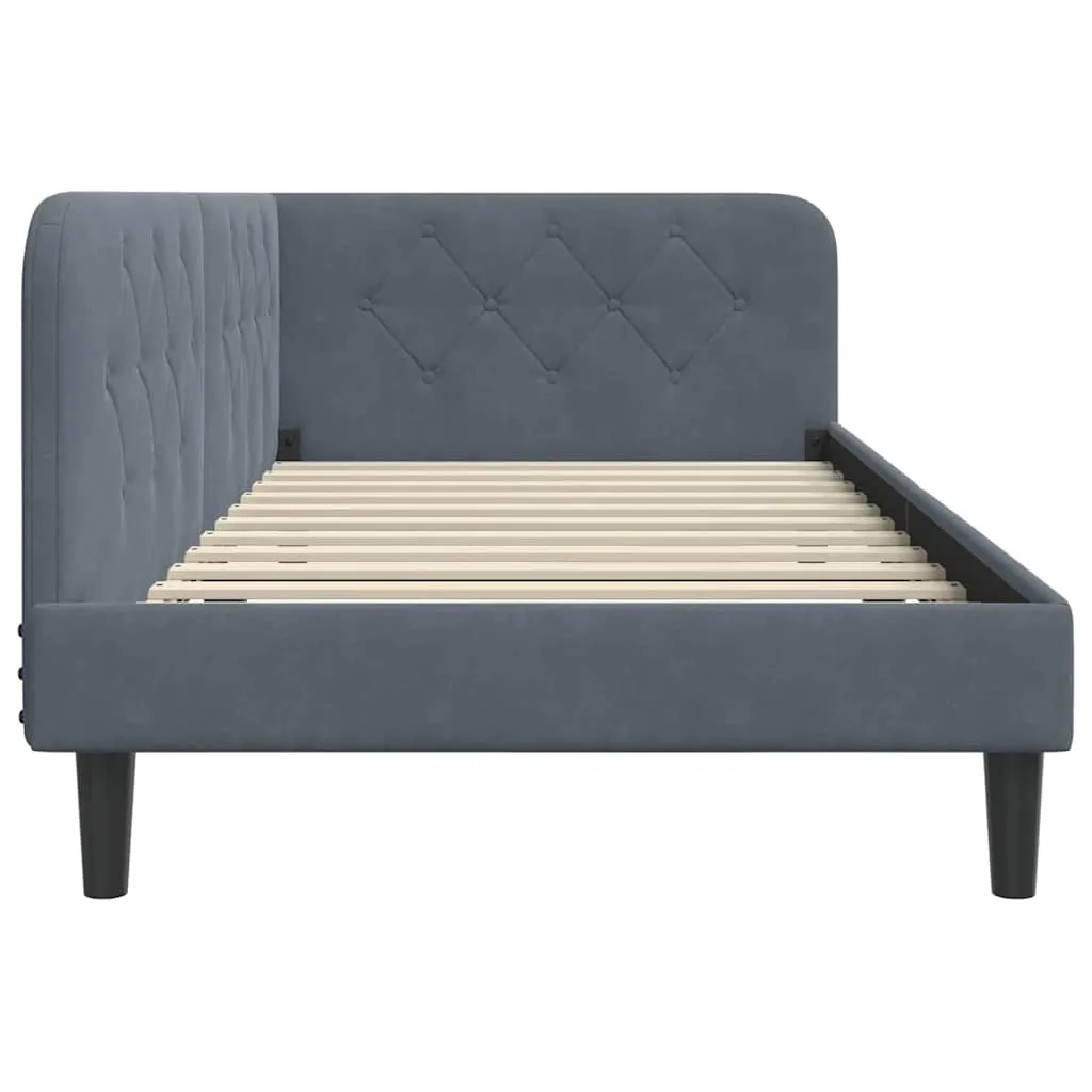 Eckbettgestell 194 x 94 x 72 cm Dunkelgrau