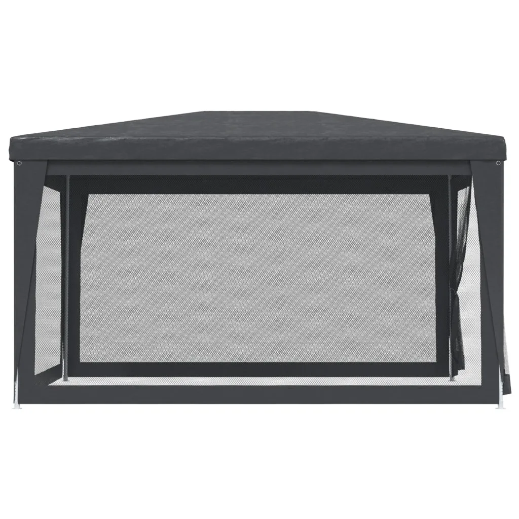 Partyzelt 297x396x246 cm Anthrazit mit wasserfestem HDPE und Mesh-Seitenwänden