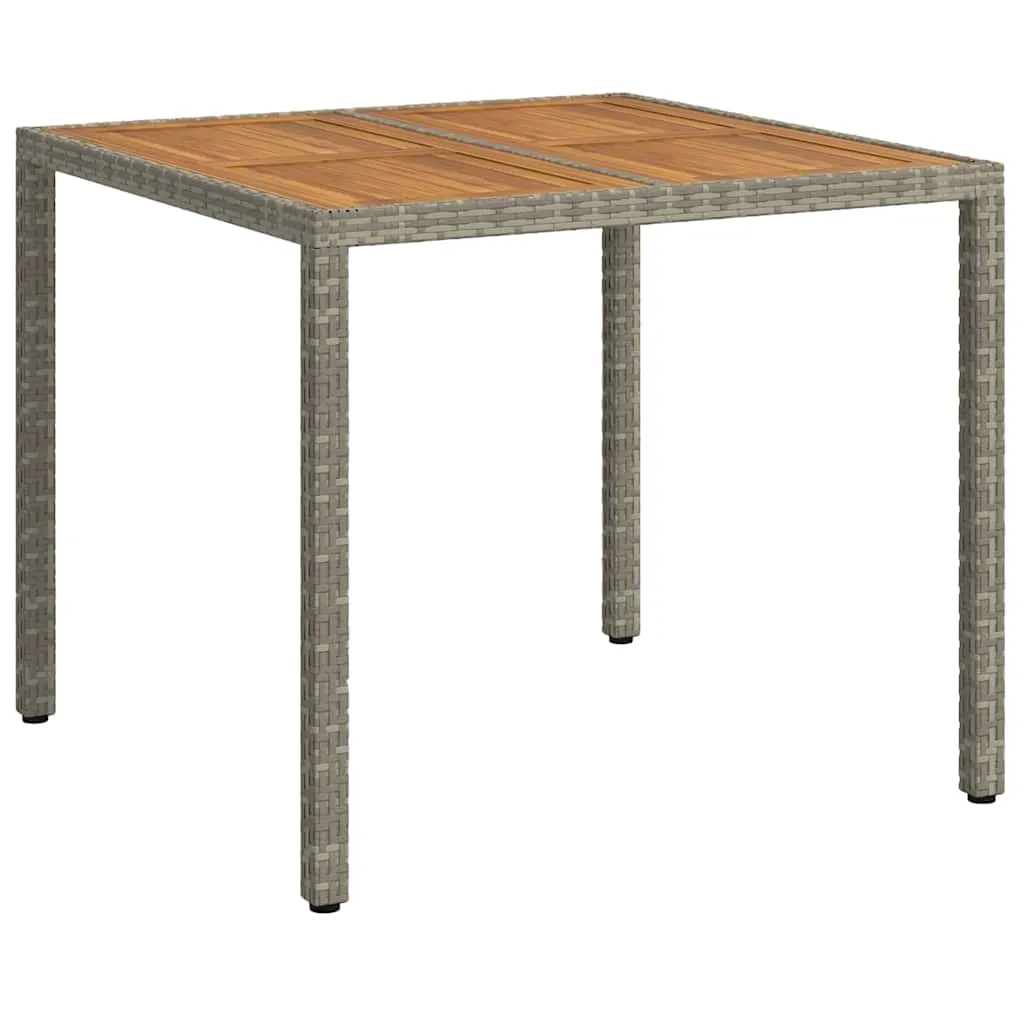 Gartentisch Grau 90 x 90 x 75 cm Poly-Rattan