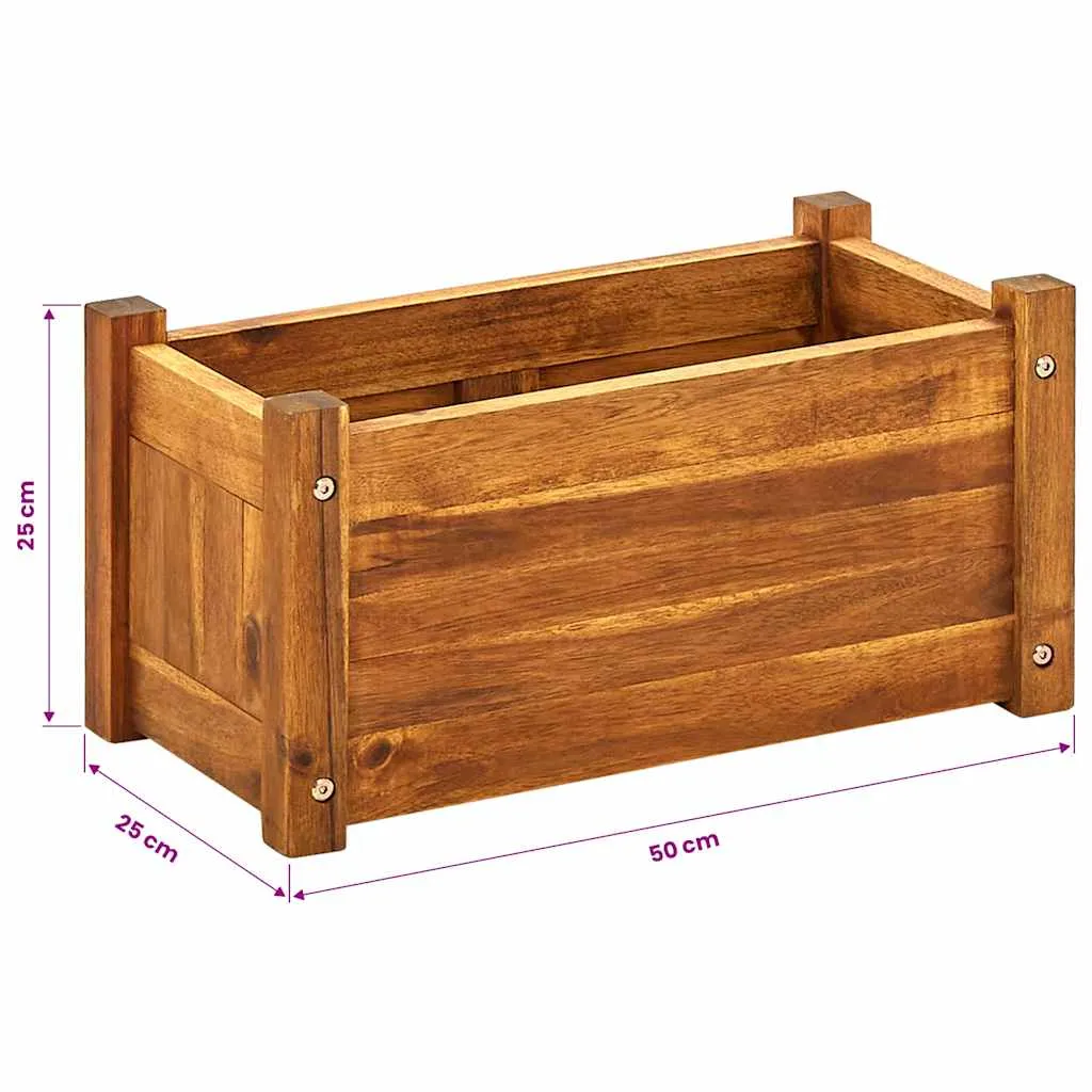 Garten-Hochbeet Akazienholz 50x25x25 cm