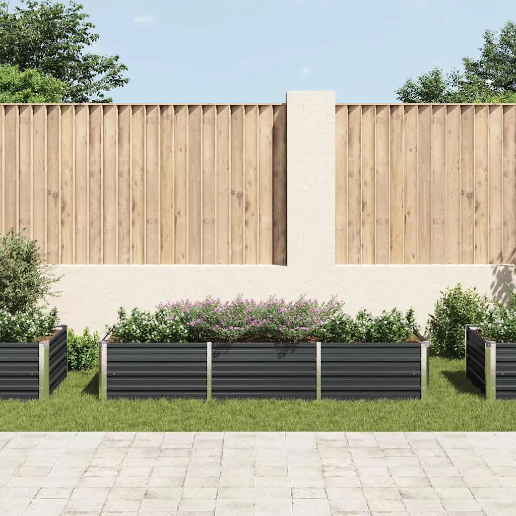 Anthrazit Stahl Hochbeet 240x80x45 cm für Garten und Terrasse
