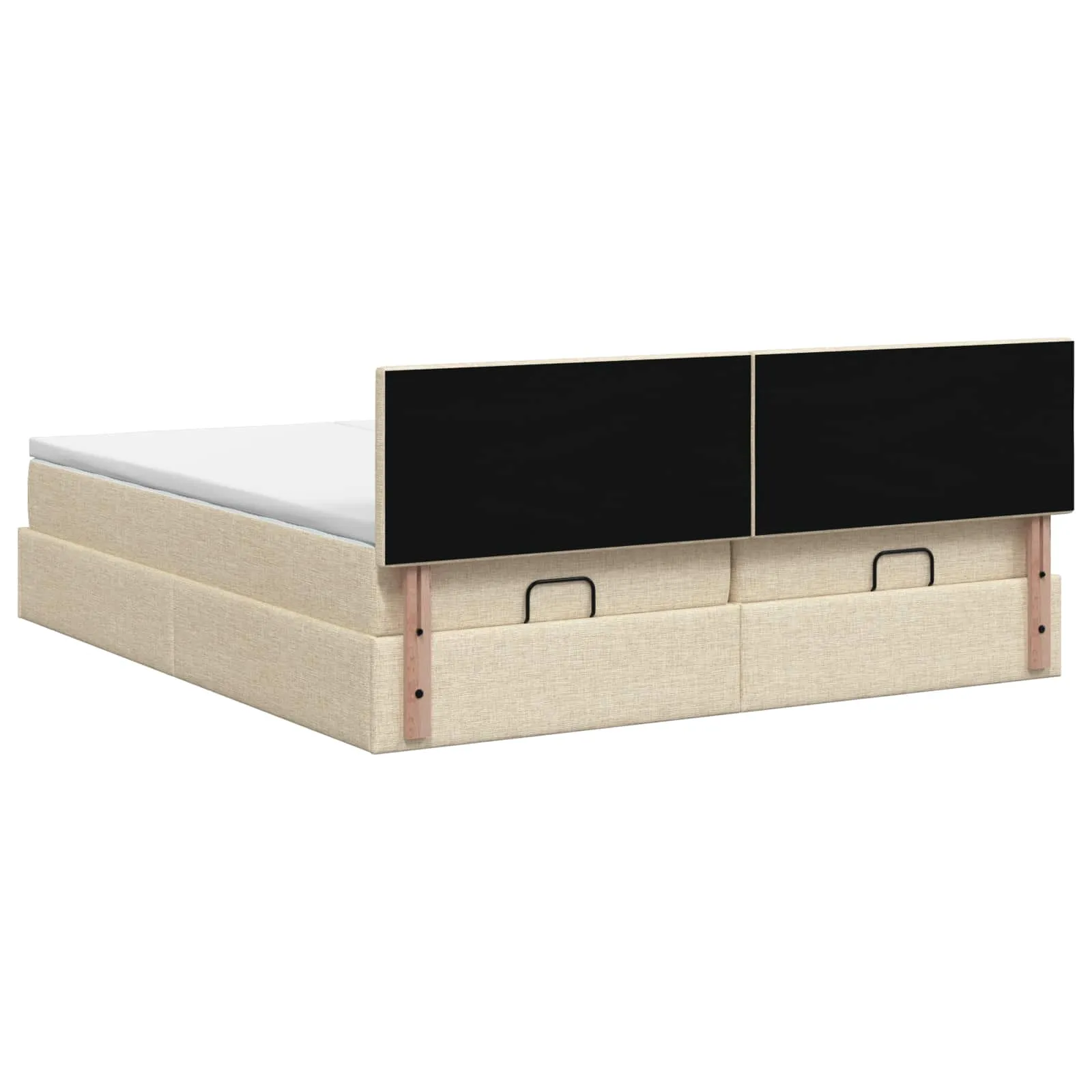 Ottomanbett mit Matratze 200x200 cm Creme