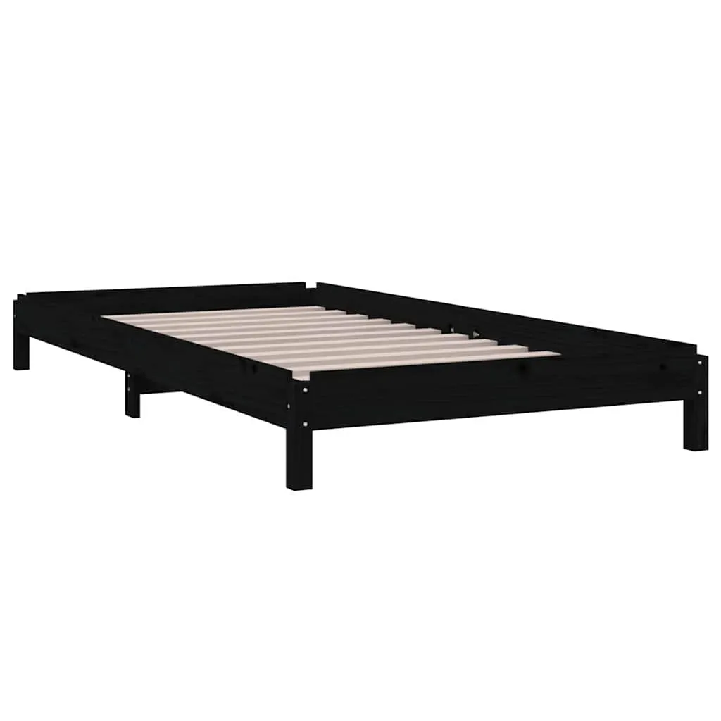 Stapelbett aus massivholz Schwarz 196,5 x 81,5 x 22 cm