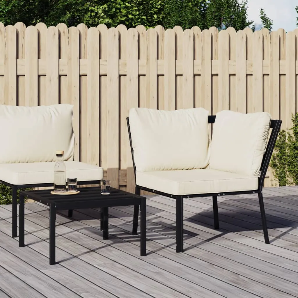 Stylischer Gartenstuhl 76 x 76 x 79 cm in Schwarz und Sand