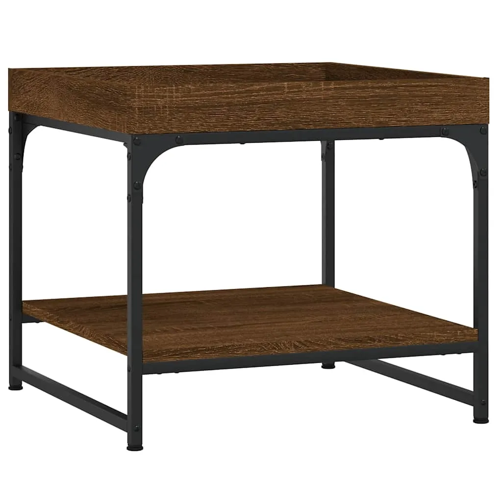 Eleganter Couchtisch 49,5 x 49,5 x 45 cm in Braun Eichen-Optik