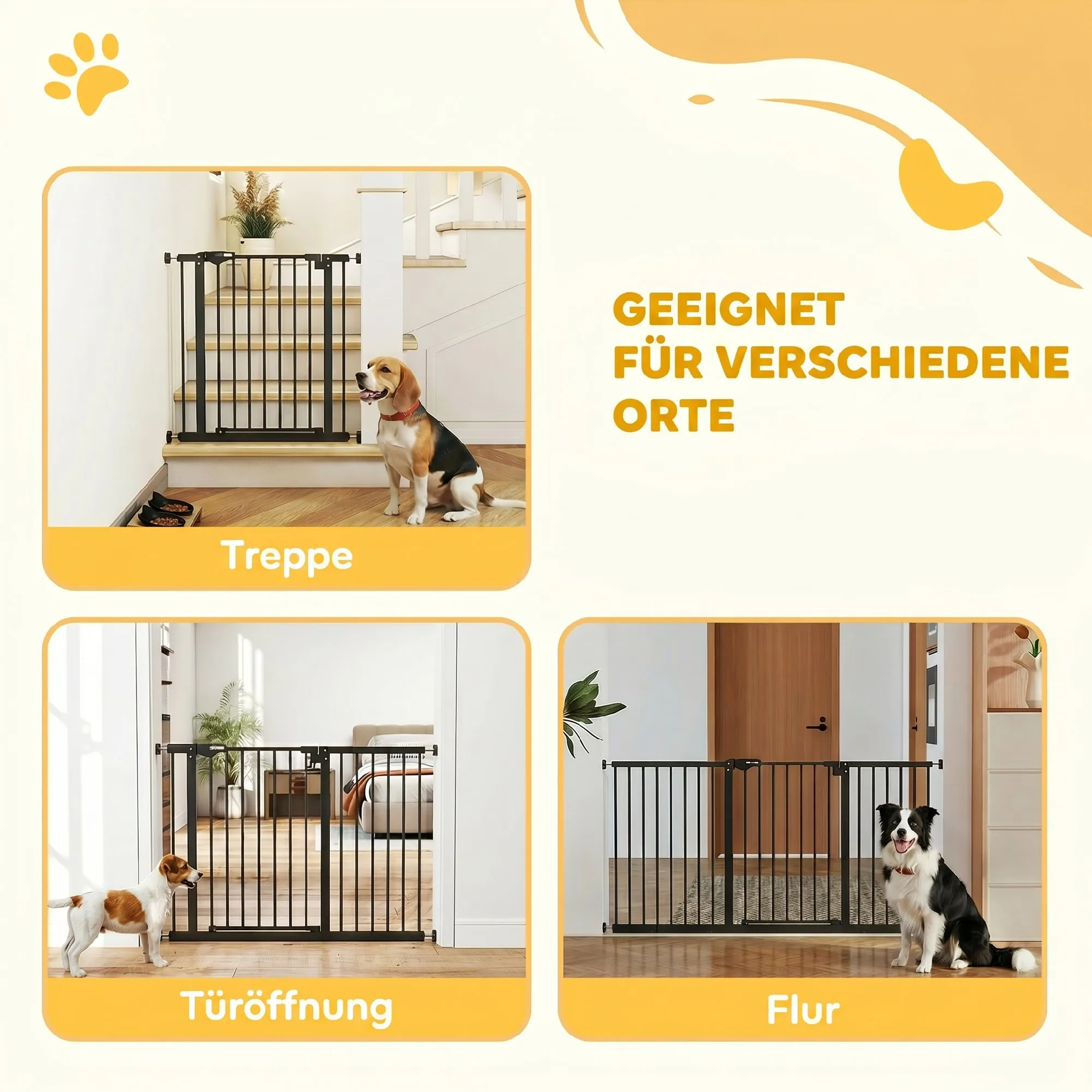 Treppenschutzgitter Metall Schwarz für Breiten 74-147,5 cm