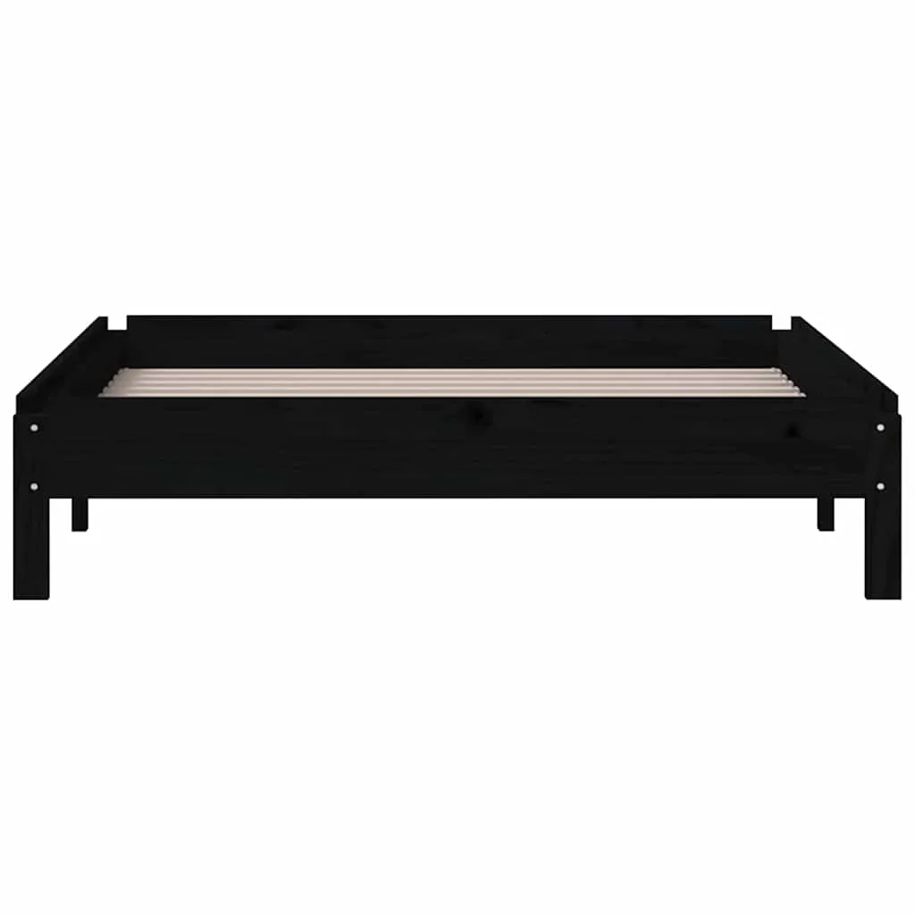 Stapelbett aus massivholz Schwarz 196,5 x 81,5 x 22 cm
