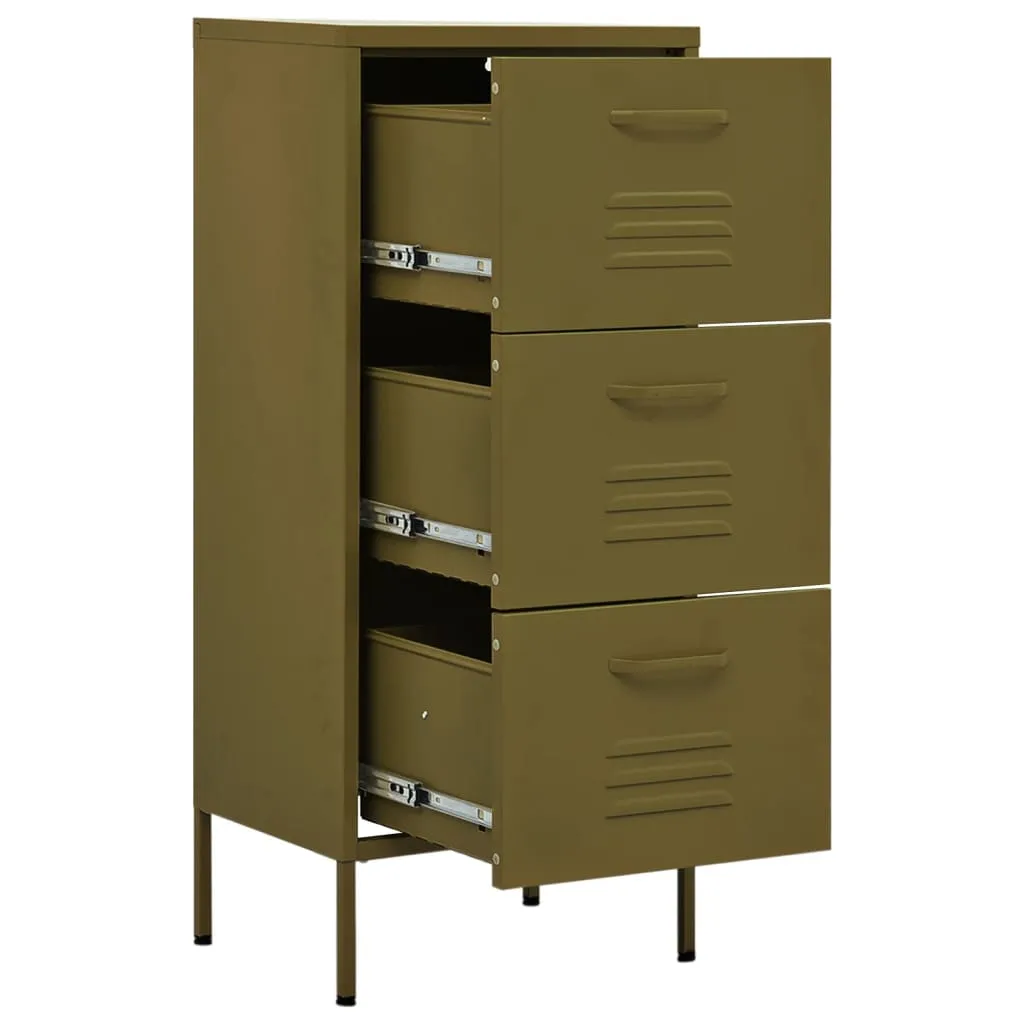 Lagerschrank Olivgrün 42,5 x 35 x 101,5 cm aus Stahl