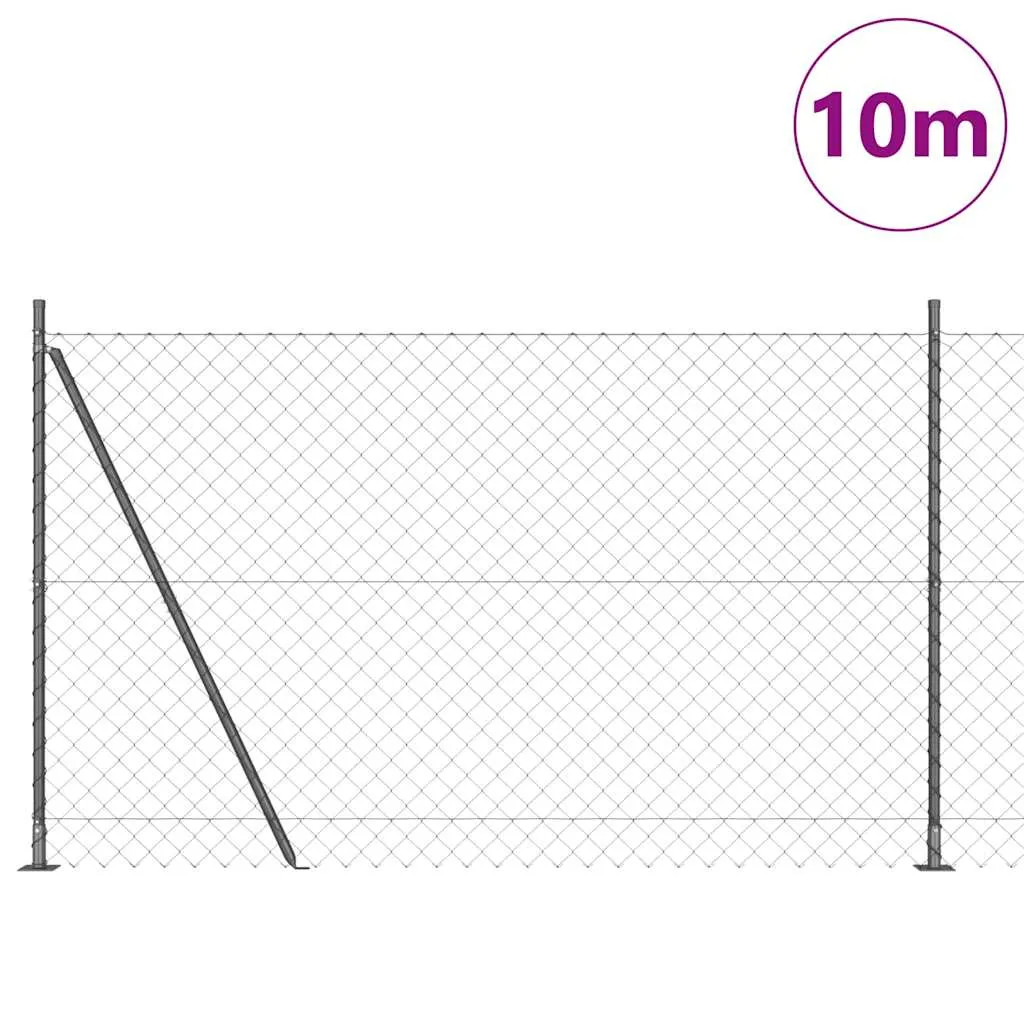 Zaunpfosten Set Grau 1000 x 3,2 x 140 cm