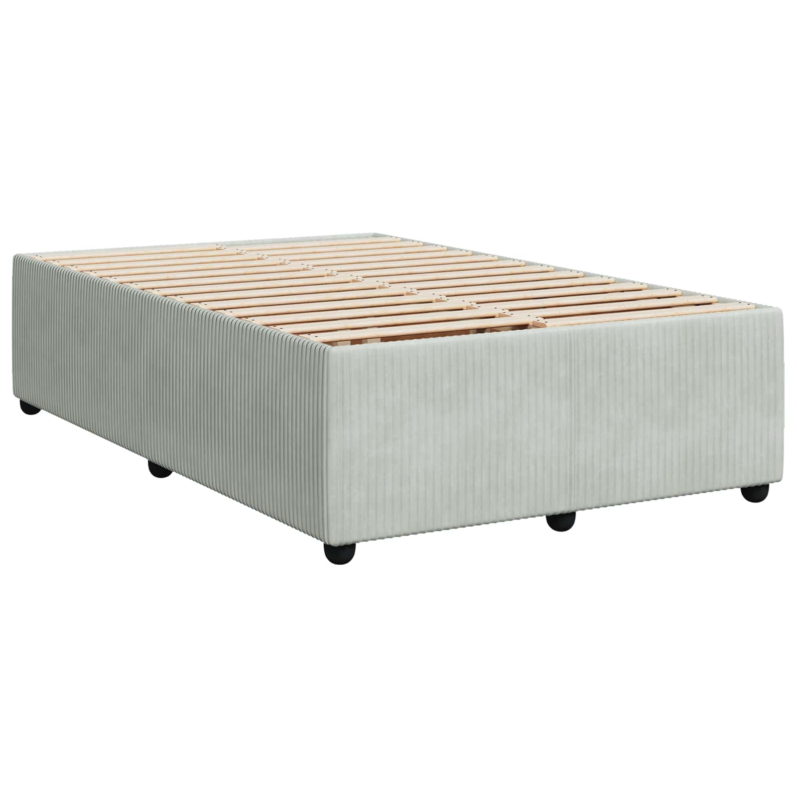 Boxspringbett mit Matratze, Samt, LED-Beleuchtung, 120x190 cm, Grau