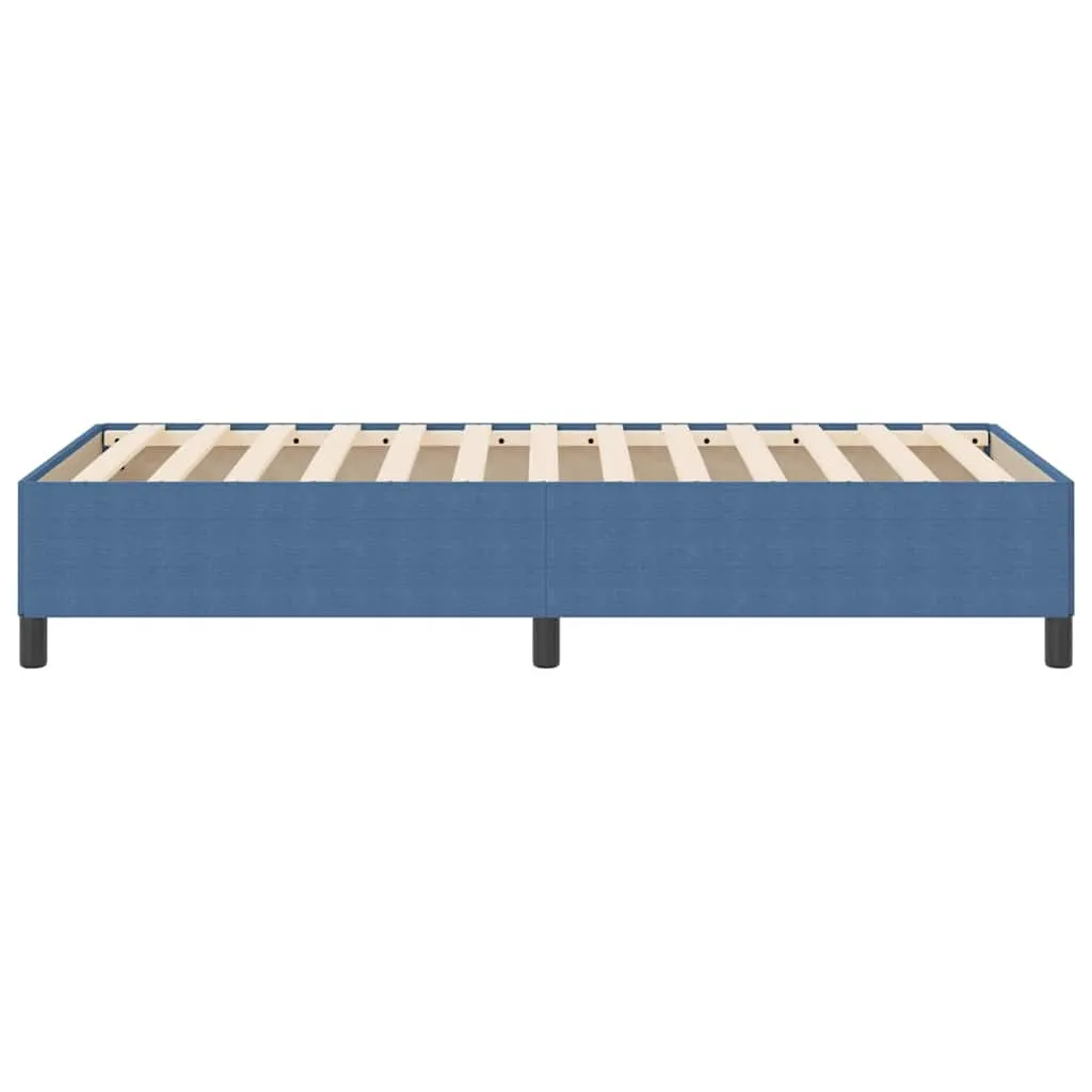 Boxspringbett aus Kiefernholz und Samt, 90x200 cm, Blau