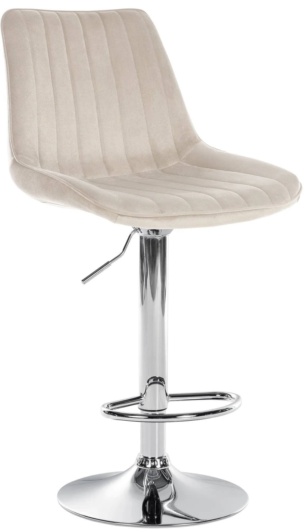 Barhocker Toni Samt 91-112x49.5x50 cm Creme