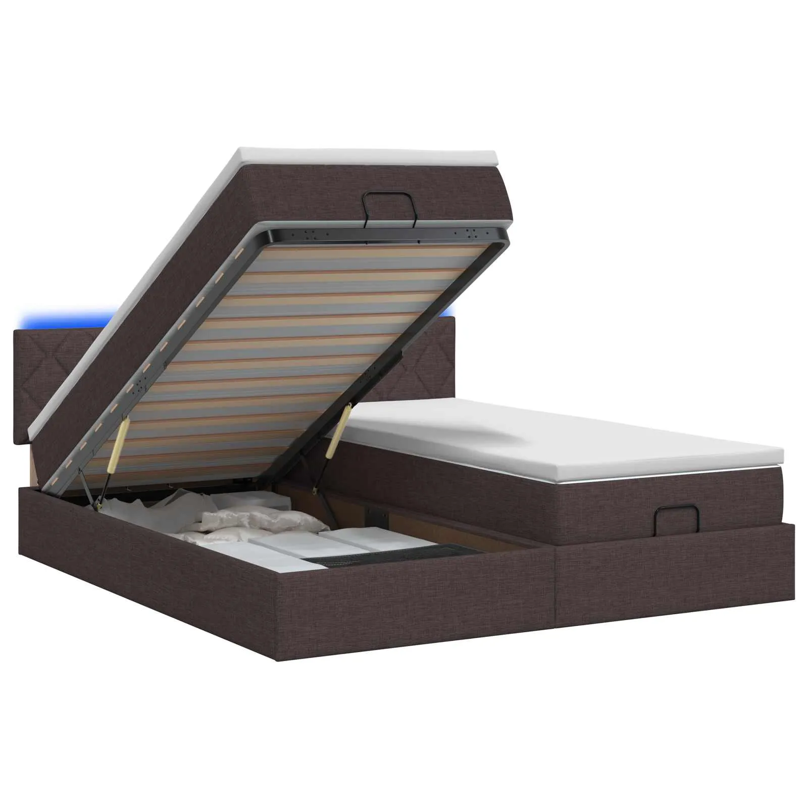Ottoman-Bett mit Matratze 200x200 cm Dunkelbraun