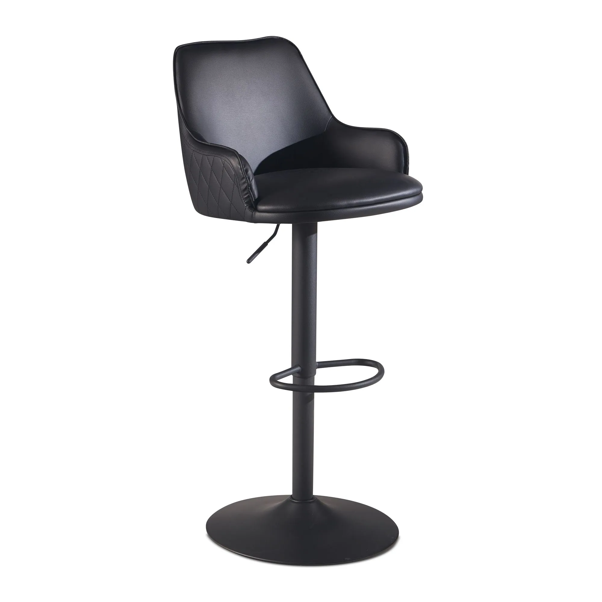 Wohnling Barhocker Kunstleder Schwarz Hocker mit Lehne 86 - 106 cm Wohnling Barhocker Kunstleder Schwarz Hocker mit Lehne 86 - 106 cm