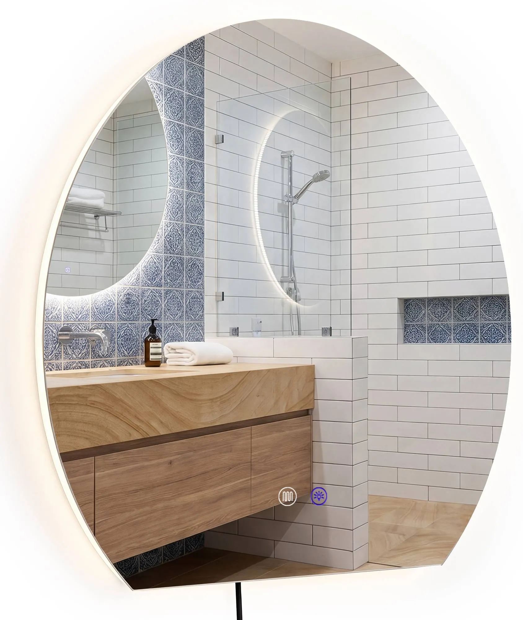 Badspiegel Baloni LED 80x70 cm Klarglas