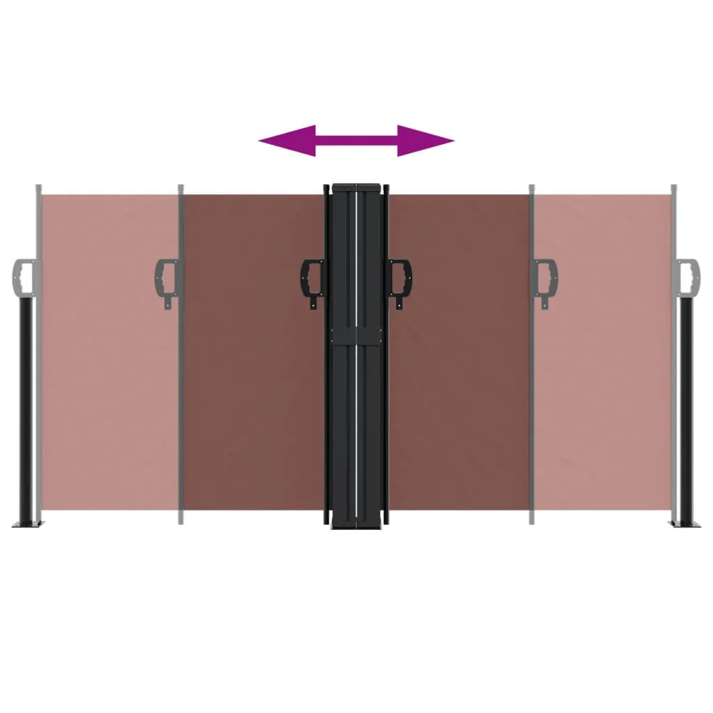 Ausziehbare Seitenmarkise 120 x 1000 cm Braun, Polyester mit PU-Beschichtung