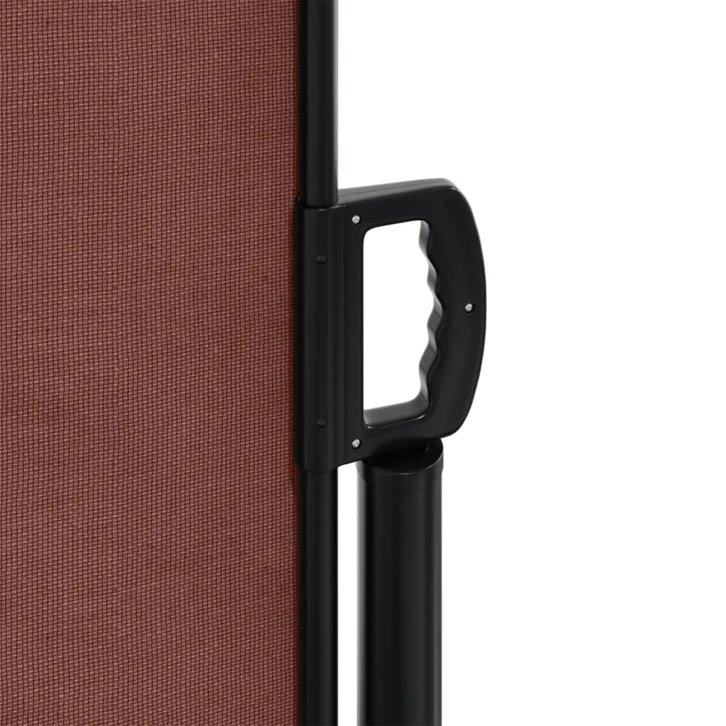 Ausziehbare Seitenmarkise 120 x 1000 cm Braun, Polyester mit PU-Beschichtung