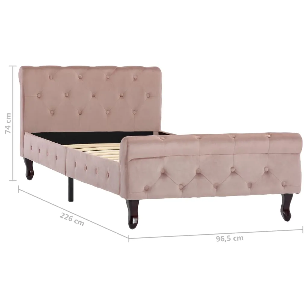 Elegantes Polsterbett Rosa 226 x 96,5 x 74 cm