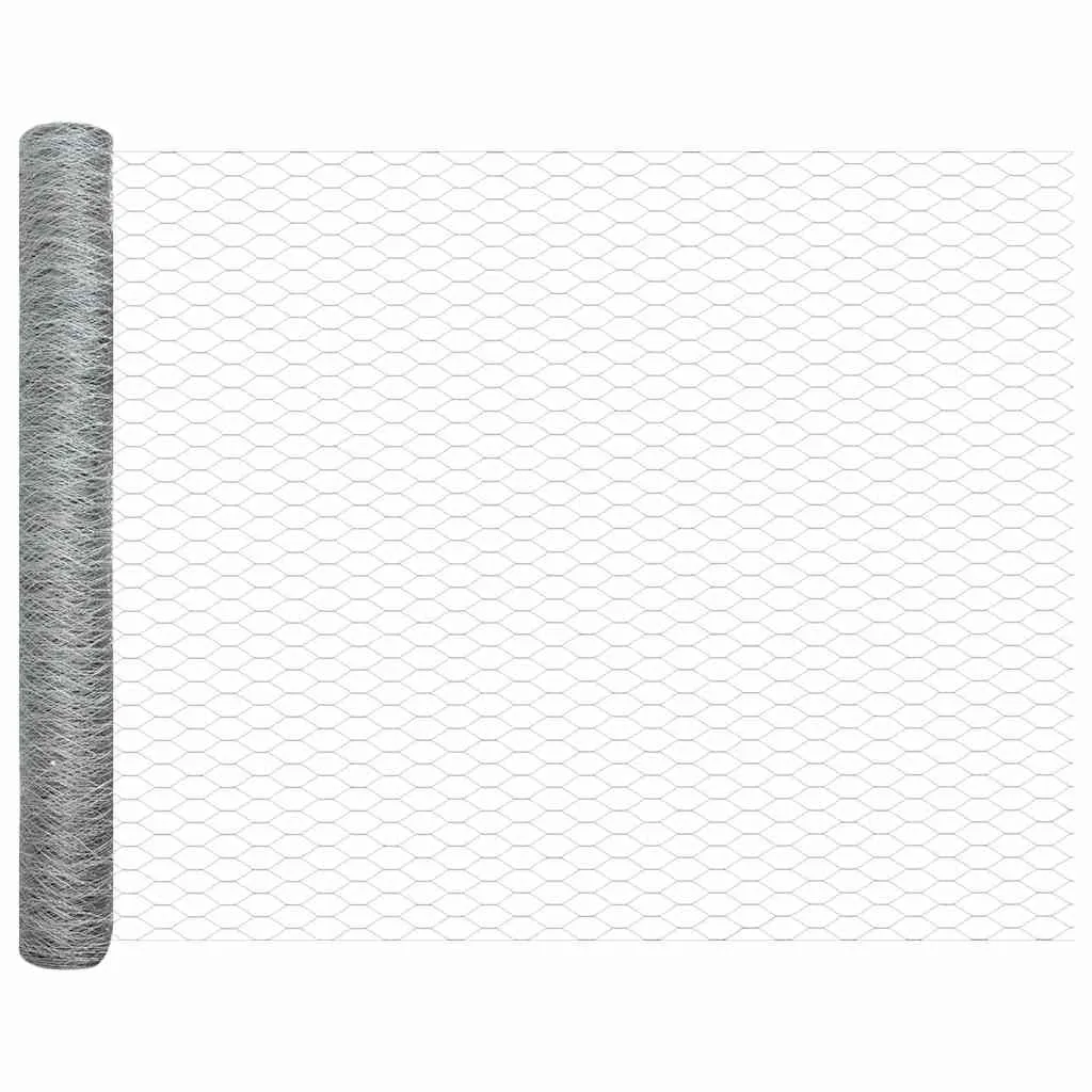 Hexagonzaun Silber 50 x 1,4 m aus verzinktem Stahl