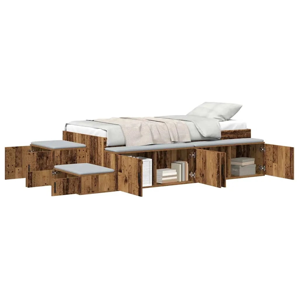 Bett mit Stauraum 234 x 103 x 53,5 cm Altholz