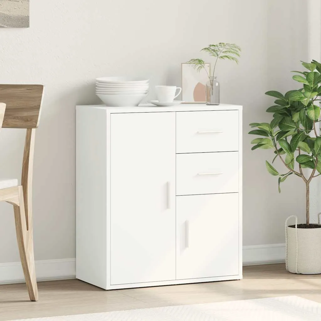 Robustes weißes Sideboard 60 x 31 x 70 cm aus Holzwerkstoff
