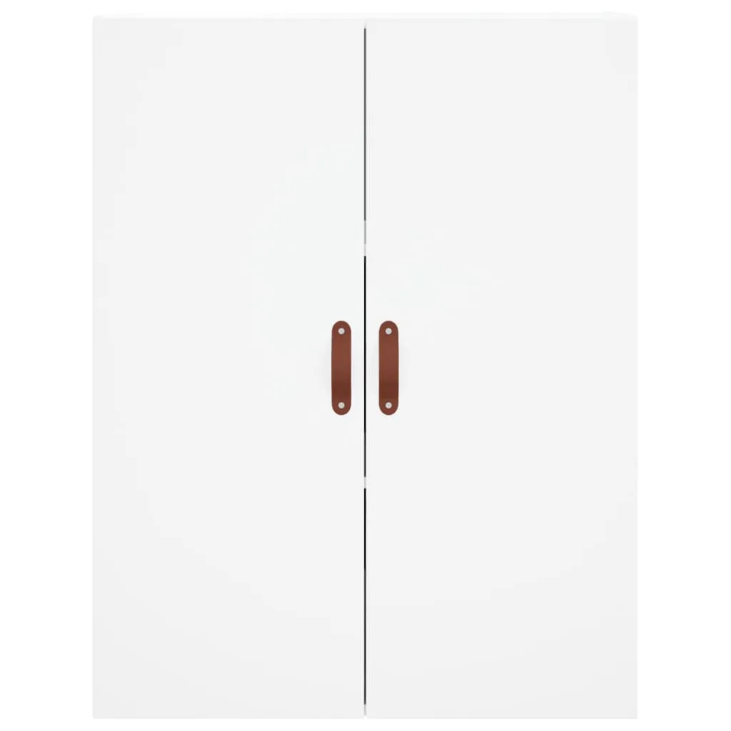 Weißes Highboard aus Holzwerkstoff mit Metallfüßen 69,5 x 34 x 180 cm
