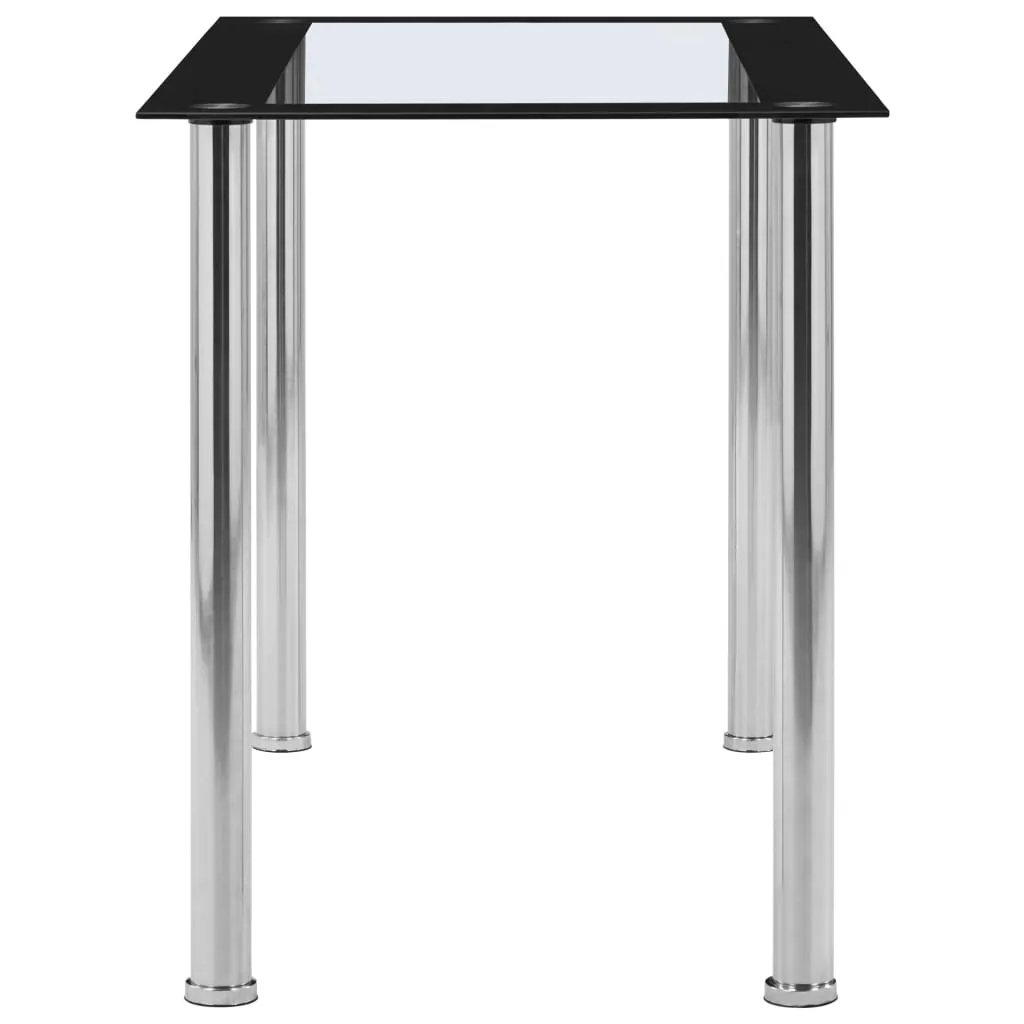 Moderner Esstisch 120x60x75 cm in Schwarz und Transparent