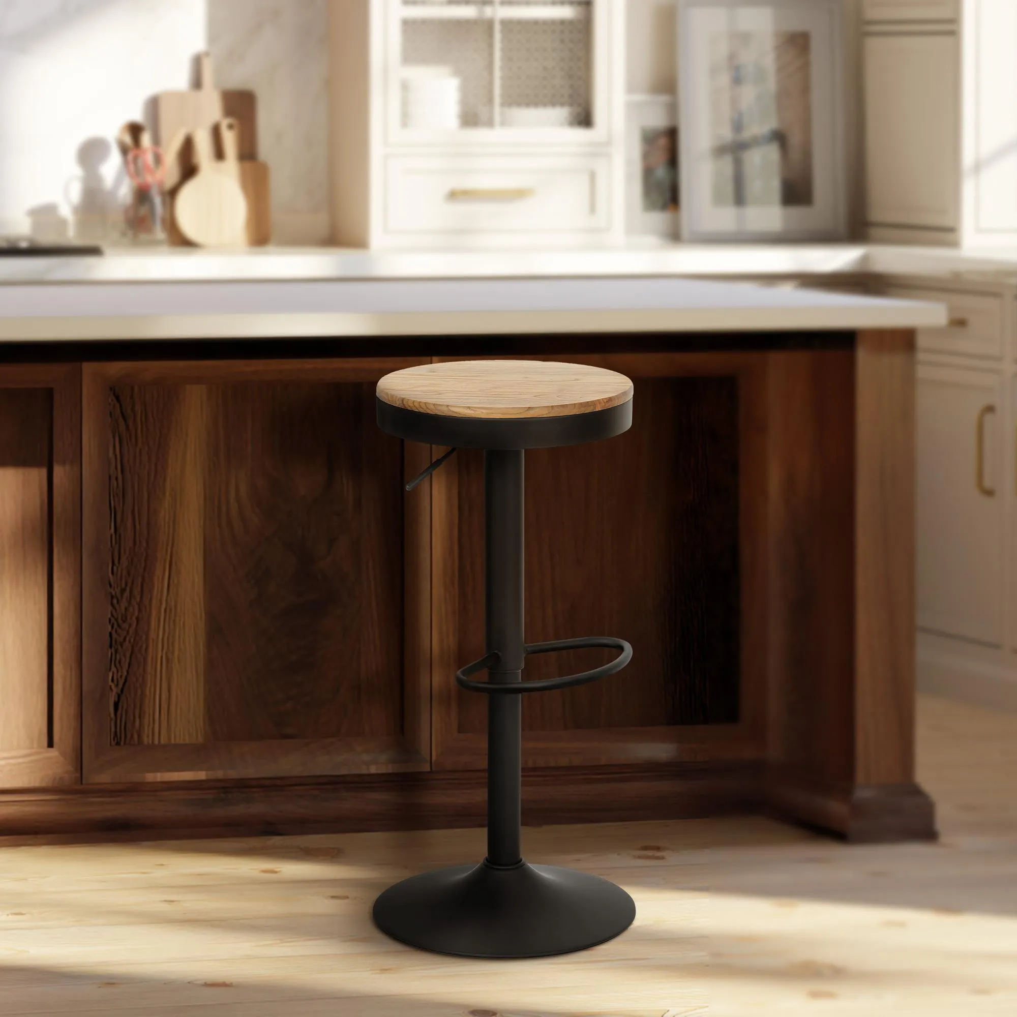Barhocker Pitas Massivholz 58x38.5x38.5 cm natura