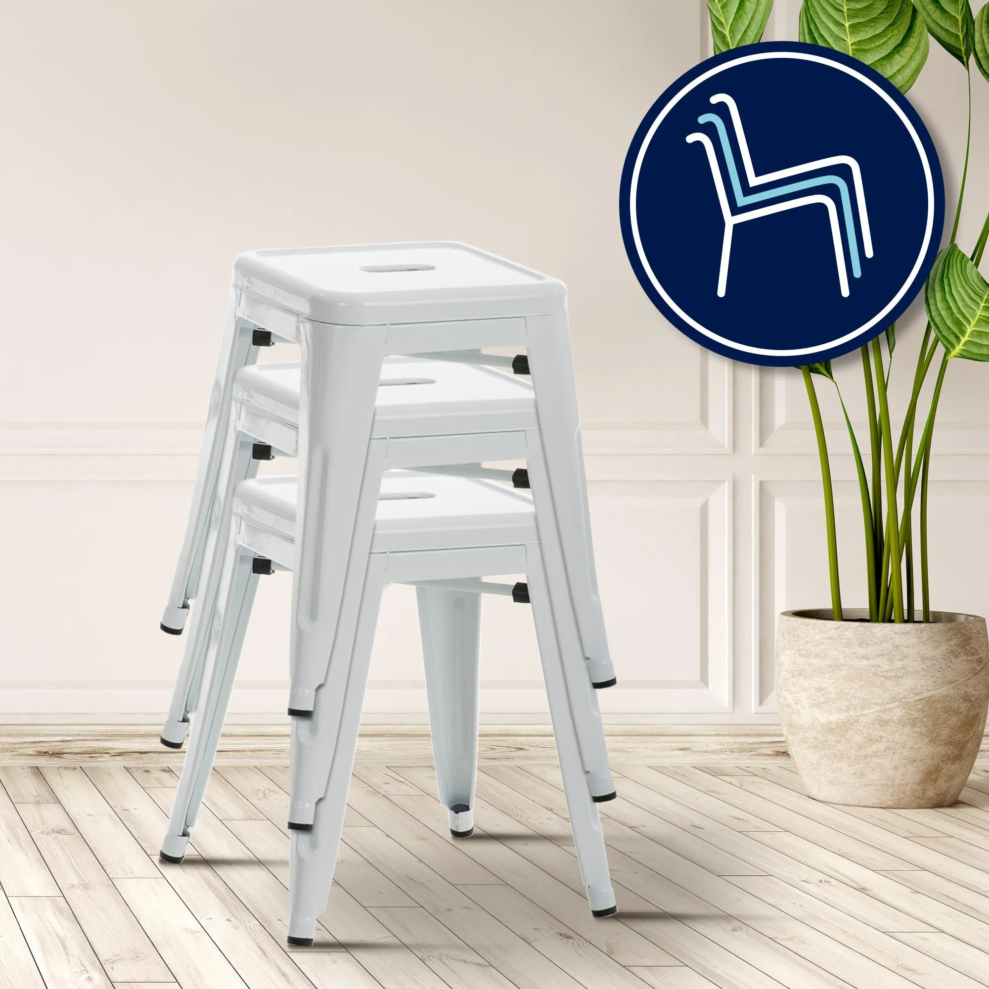 Hocker Armin Stapelhocker 40x40x46 cm weiß