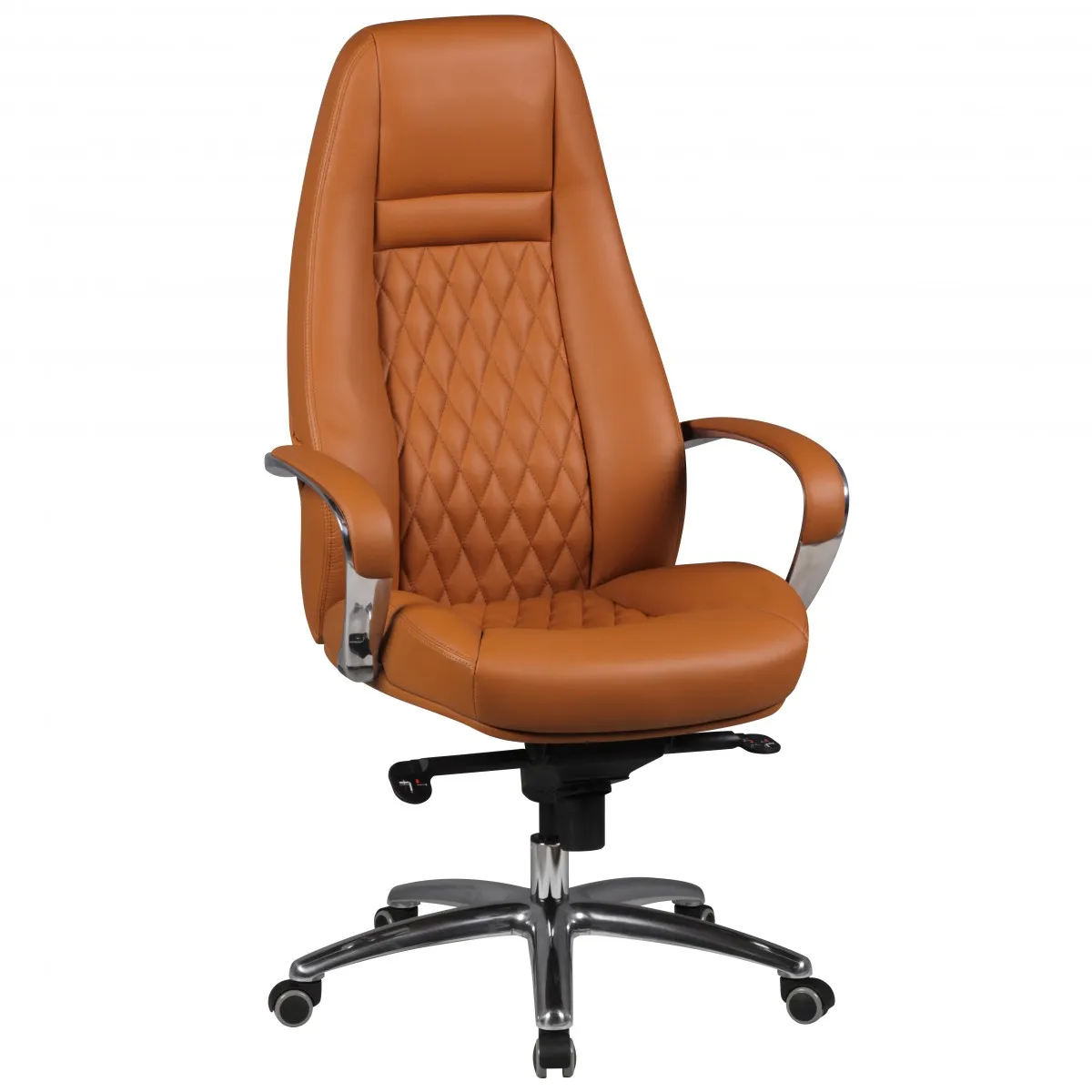 Amstyle Bürostuhl AUSTIN Echt-Leder Caramel Schreibtischstuhl 120KG Chefsessel hohe Rückenlehne mit Kopfstütze X-XL