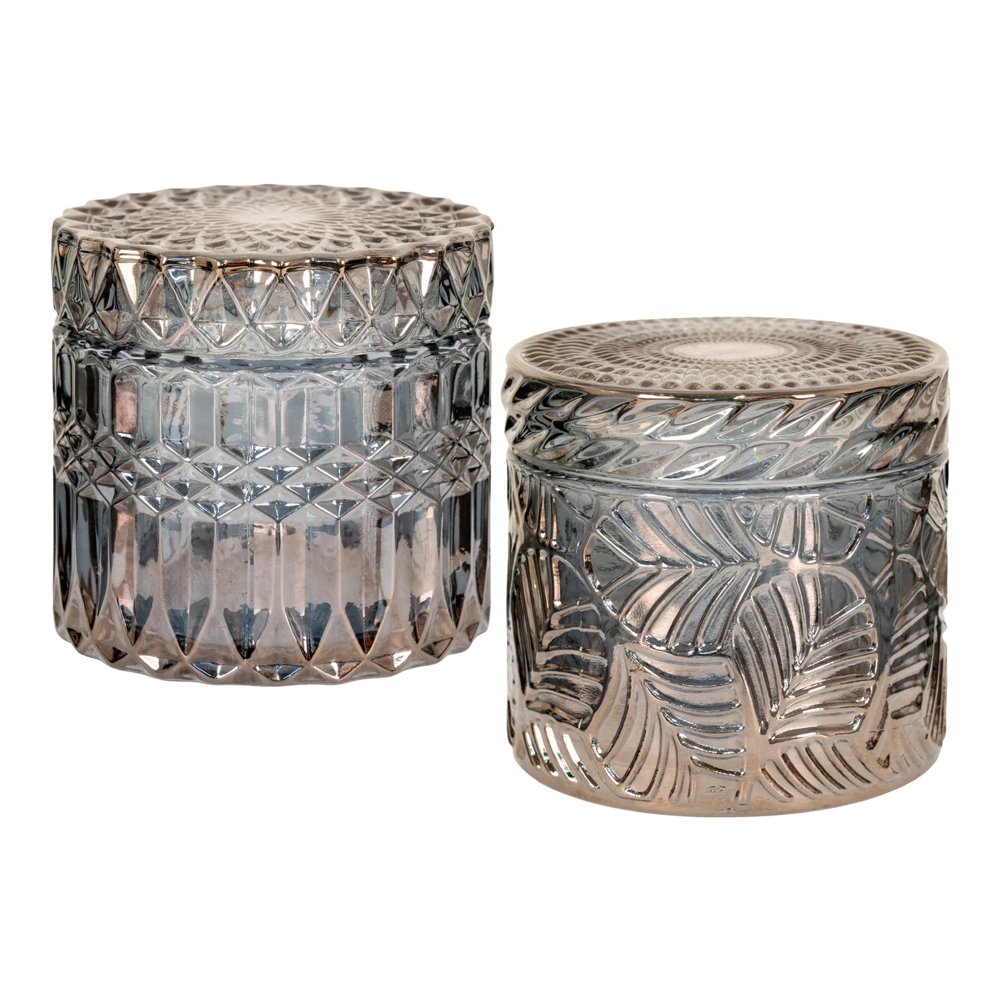 tinkaro Gläserne Vorratsgläser Set 2-teilig 9 x 9 x 8,5 cm Rauchfarben