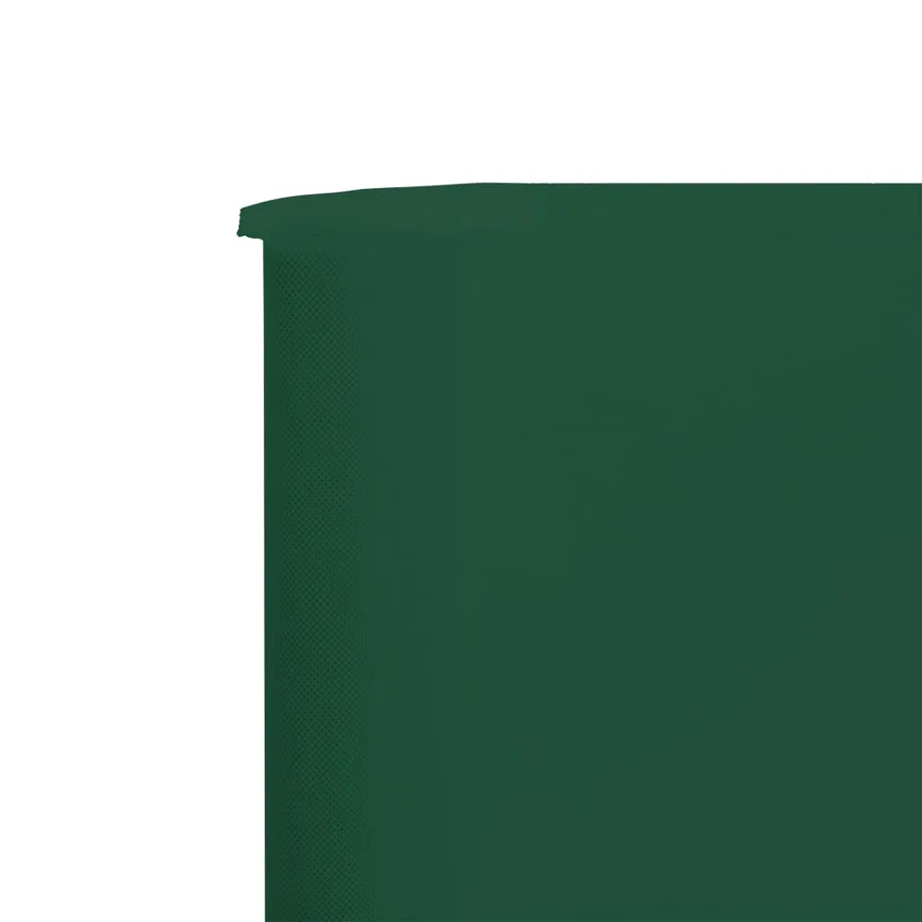 9-teiliger faltbarer Windschutz 1200 x 80 cm Grün mit Massivholzpfählen