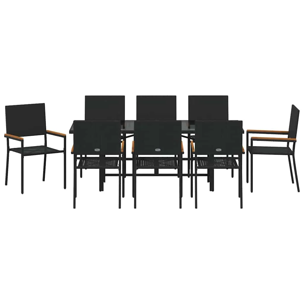 Gartentisch-Set Schwarz 190 x 80 x 75 cm für den Außenbereich