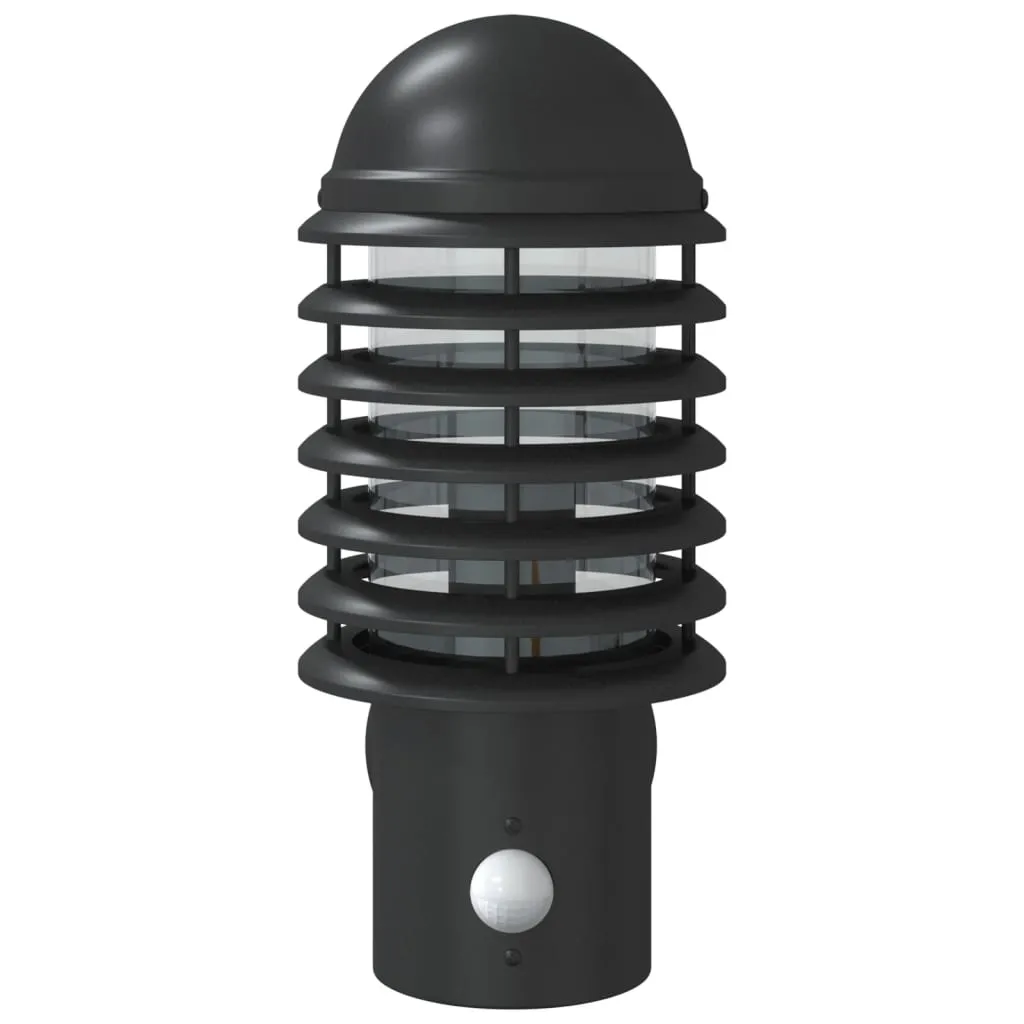 Außenwandleuchte Schwarz 15x15x33,5 cm mit PIR-Sensor und IP44