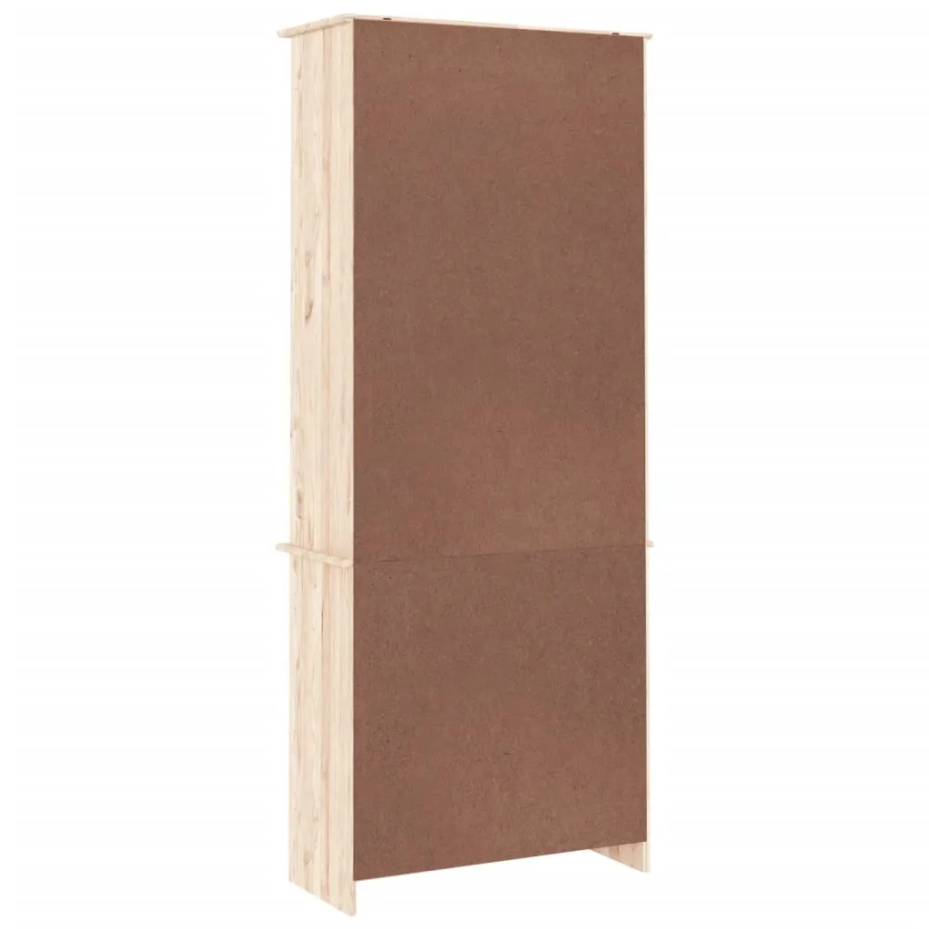 Holzvitrine aus Massivholz, 77 x 35 x 186,5 cm, unbehandelt