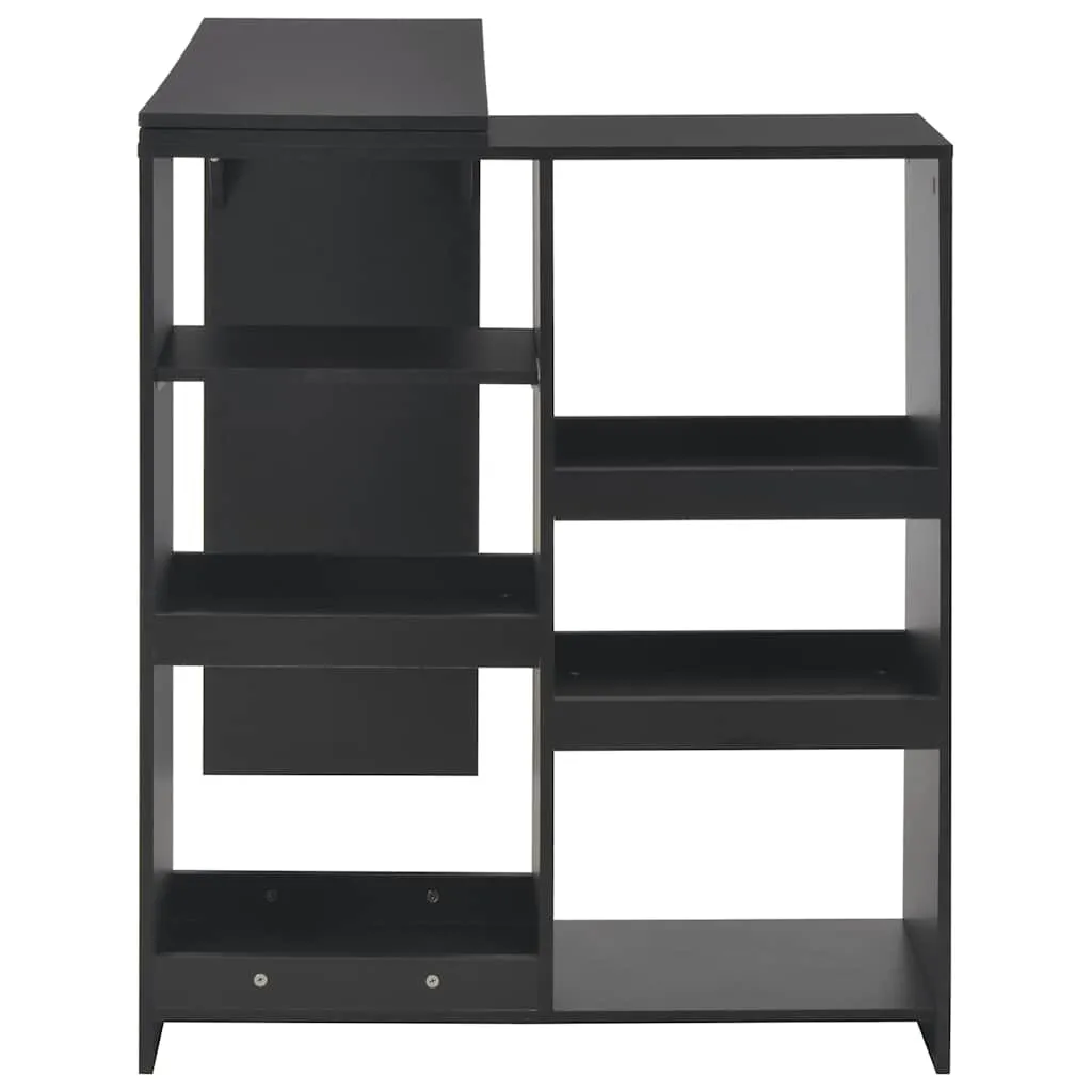 Bartisch mit Beweglichem Regal Schwarz 138x39x110 cm
