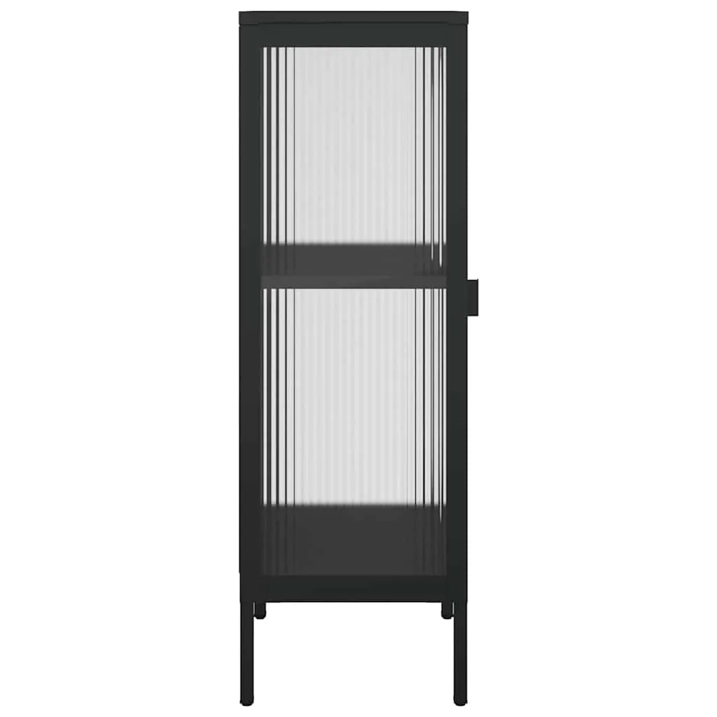Klassisches Sideboard 40x35x105 cm Schwarz mit pulverbeschichtetem Stahl